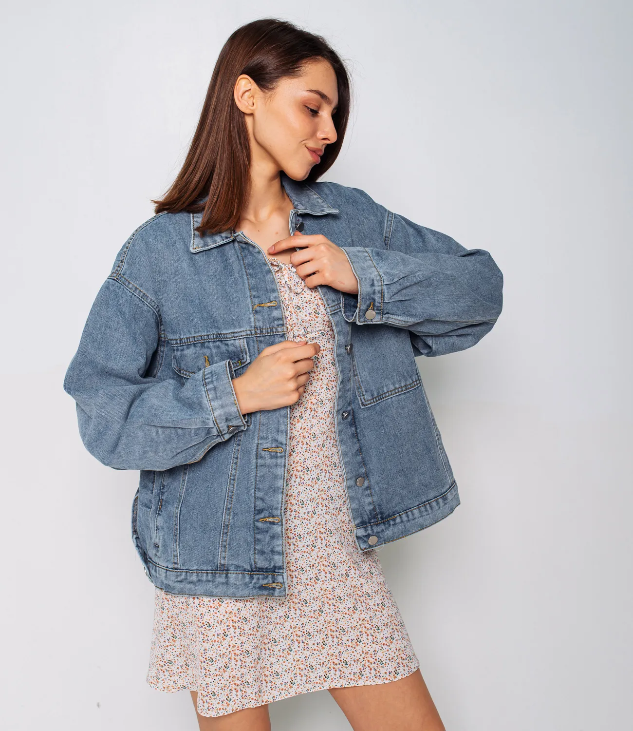 Джинсовая куртка #КТ8881 (1), голубой - фото 4