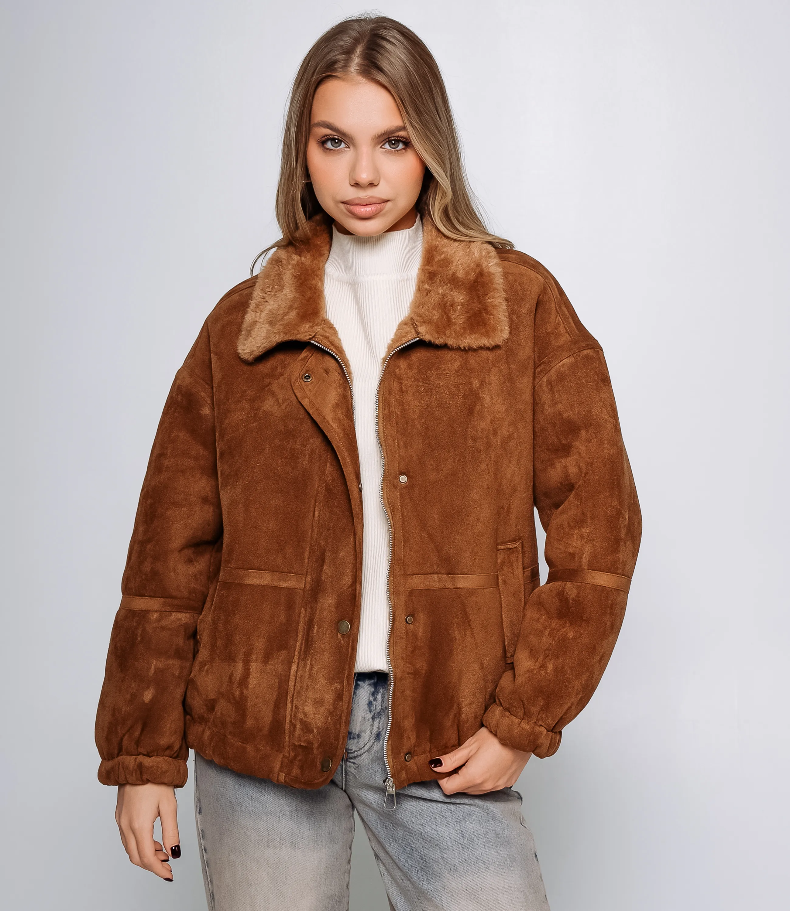 Дублёнка #КТ2232 (3), коричневый - фото 1