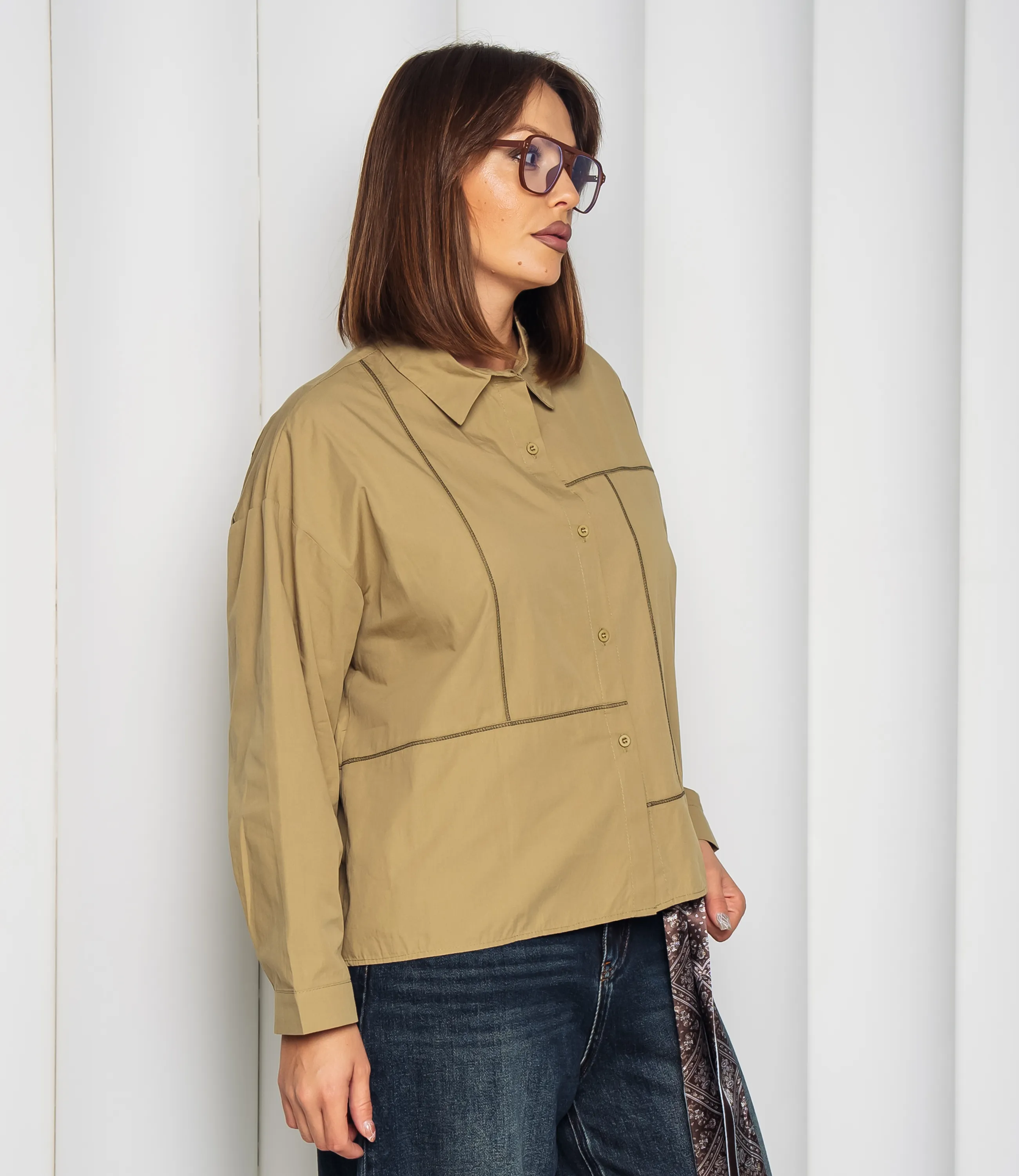 Рубашка #КТ2225 (3), светлый хаки - фото 2