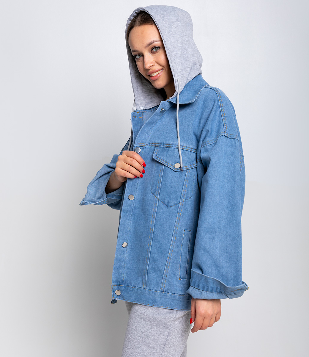 Джинсовая куртка #КТ6858, голубой - фото 2