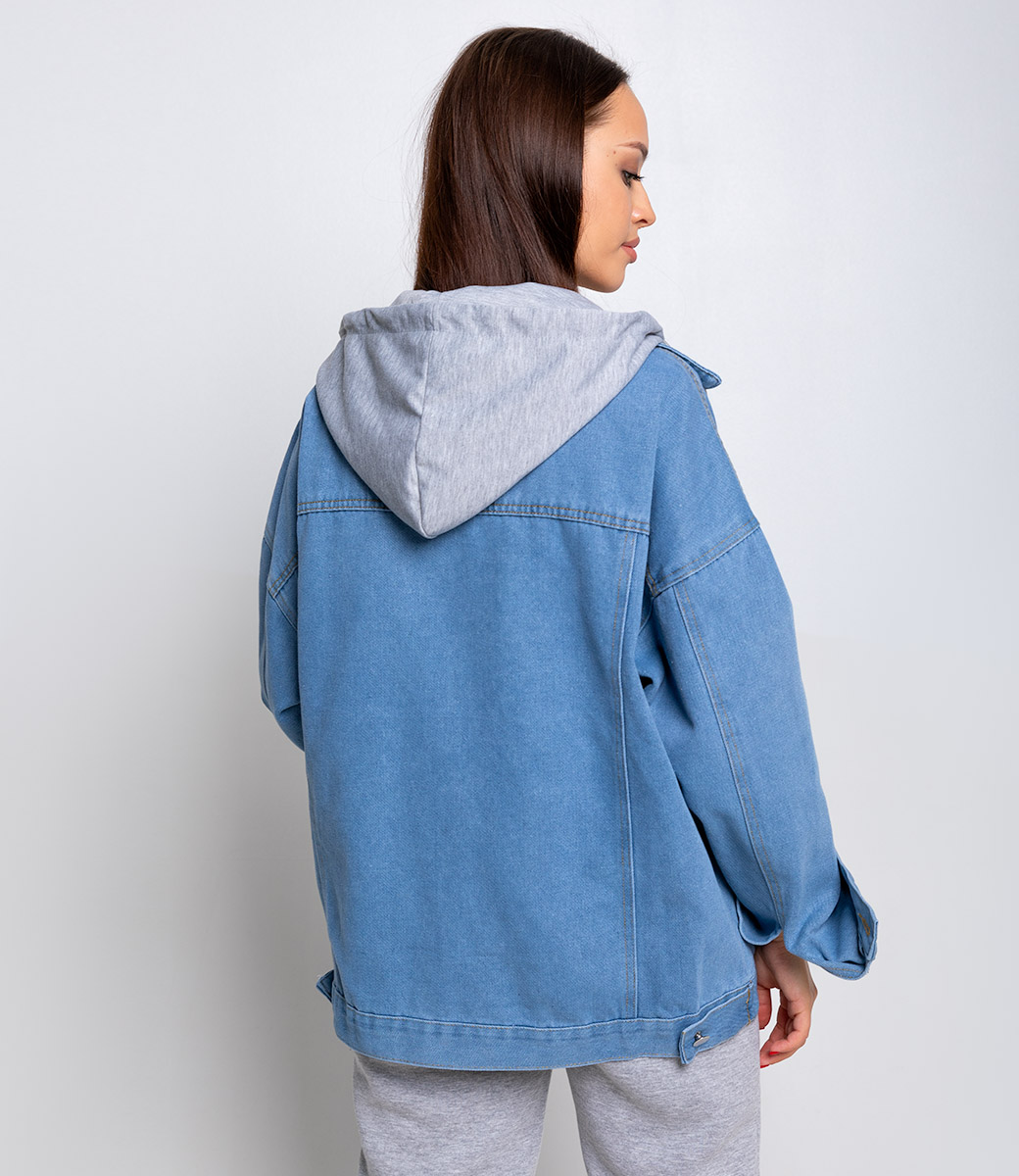 Джинсовая куртка #КТ6858, голубой - фото 4