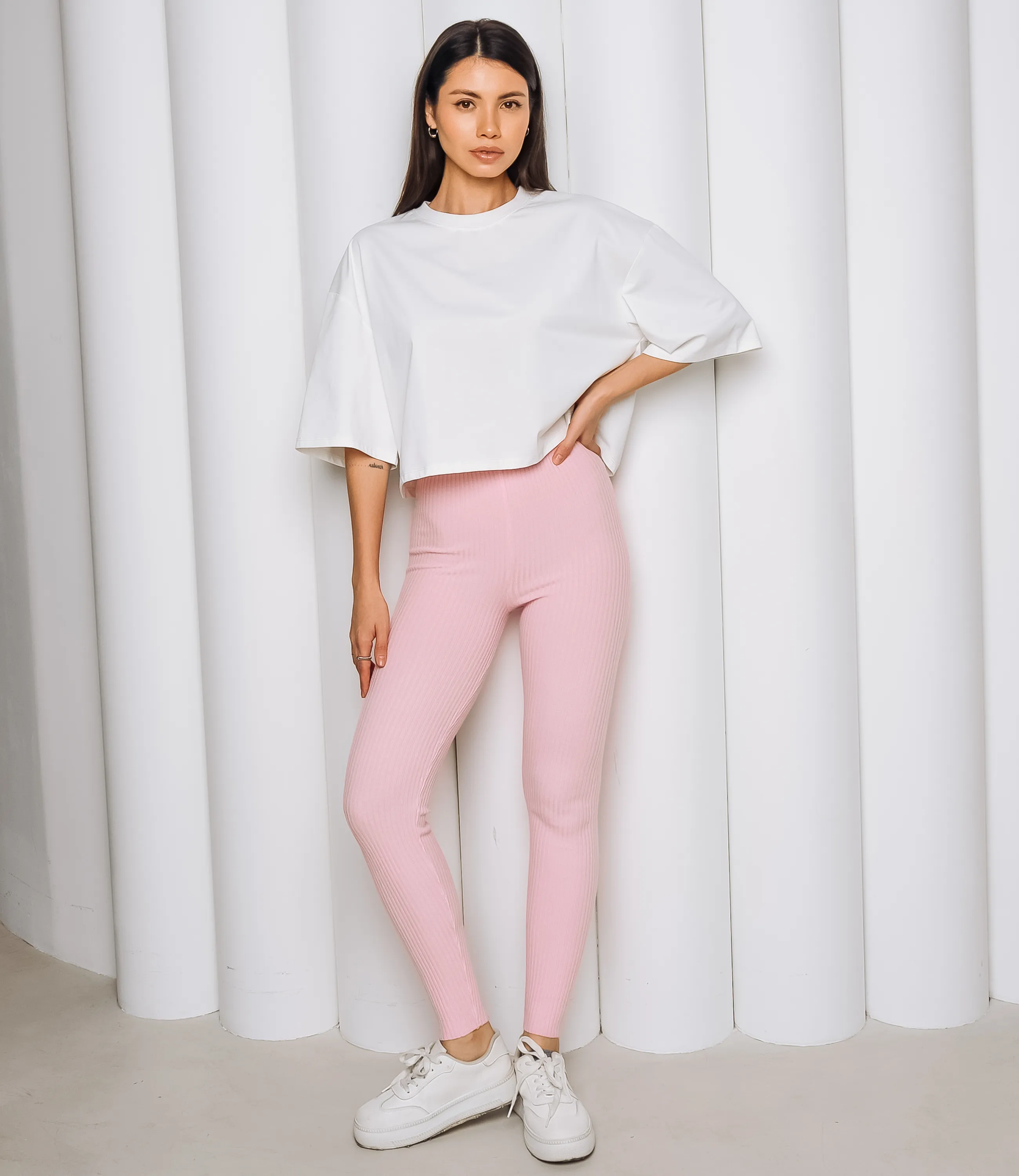 Леггинсы #КТ157 (1), розовый