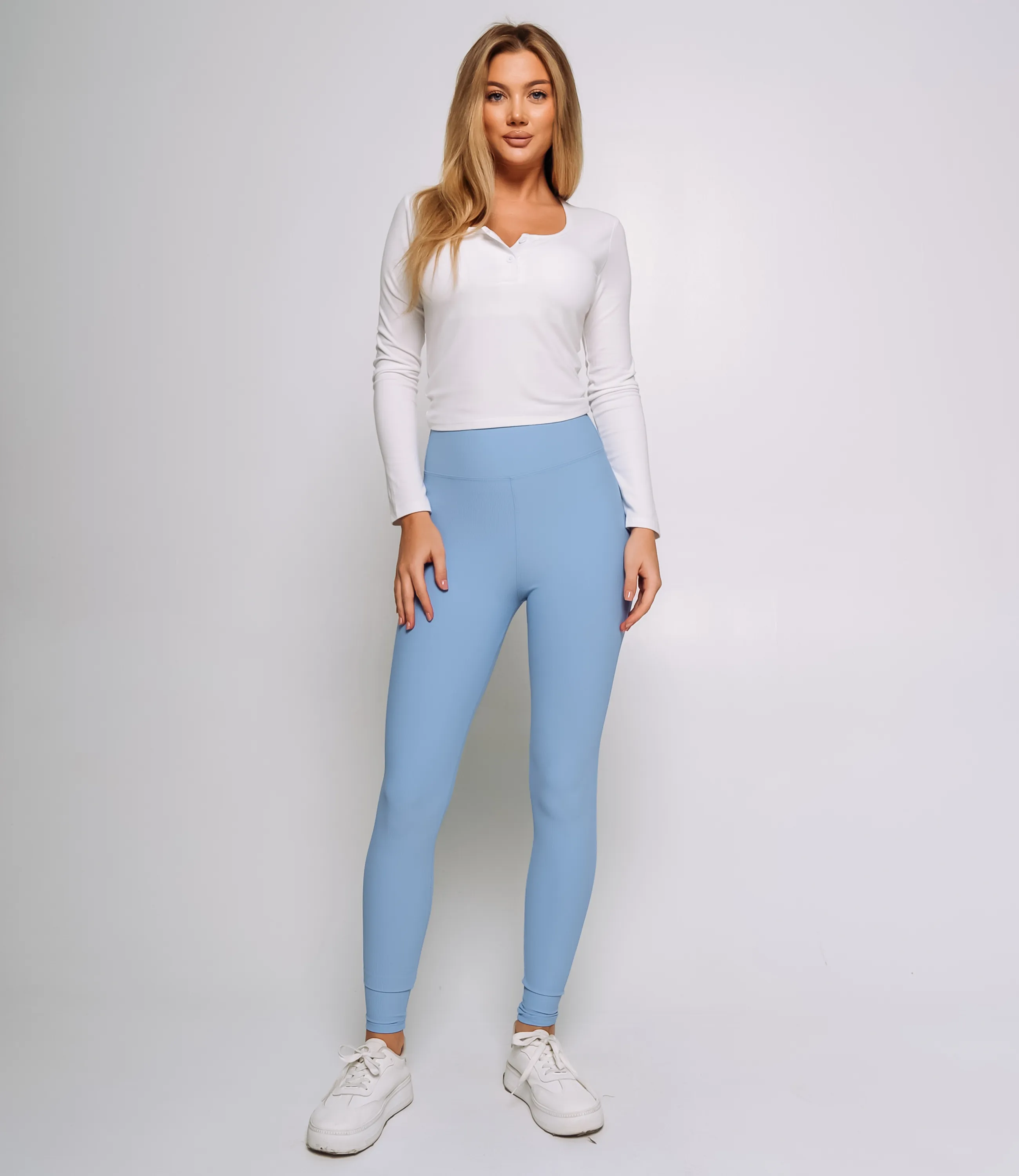 Леггинсы #КТ707 (3), голубой - фото 1