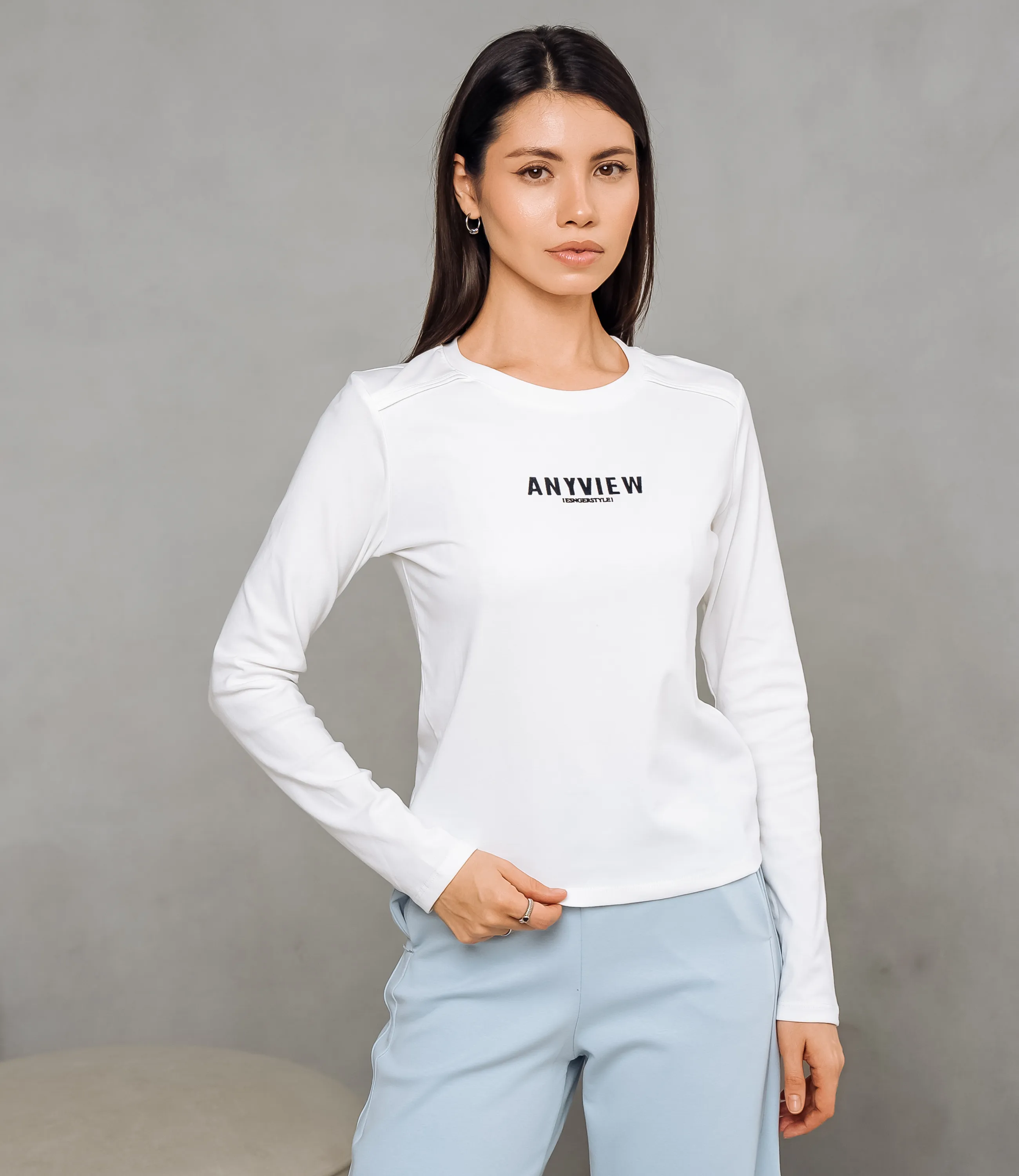 Лонгслив #КТ9072, белый - фото 1