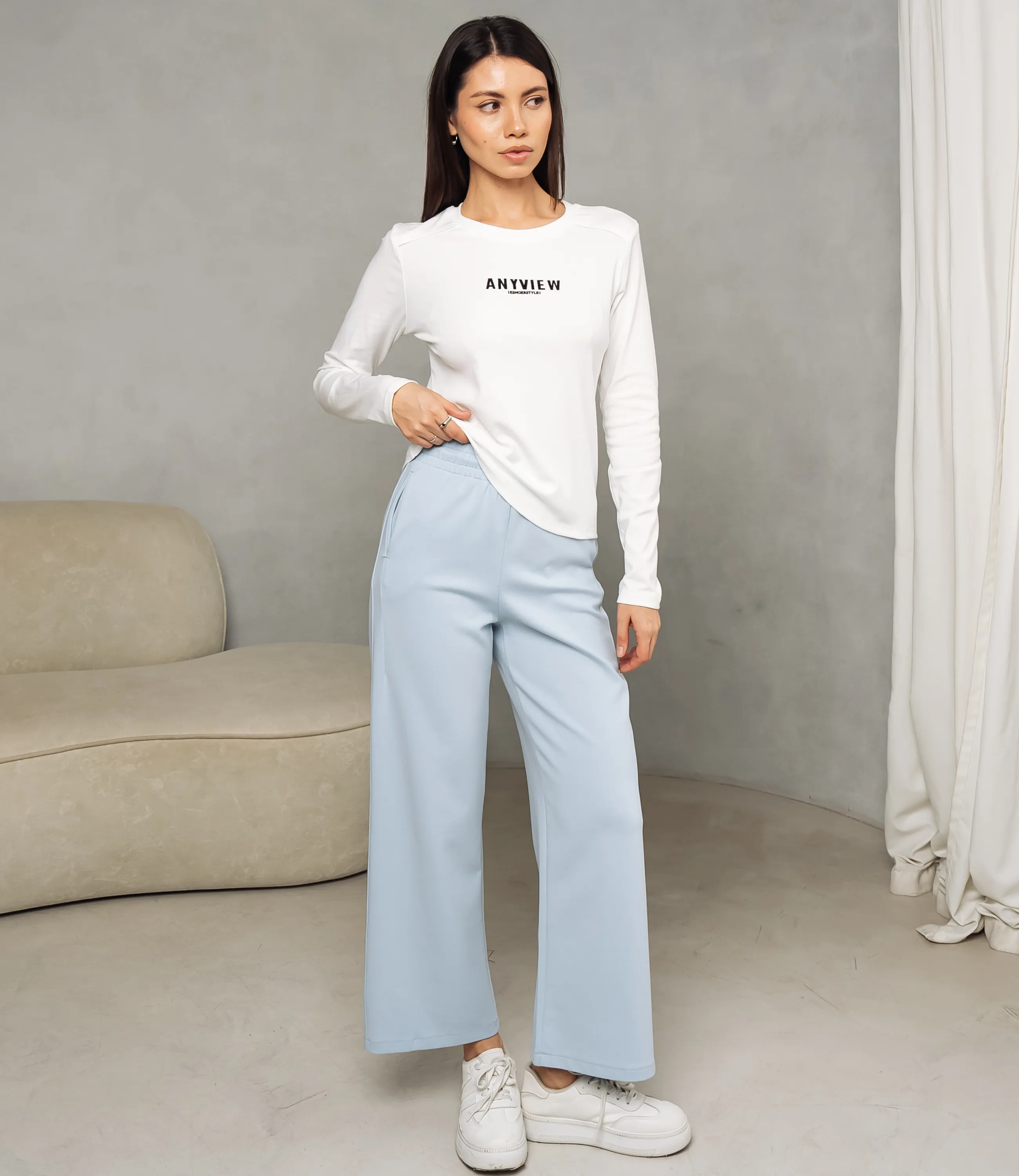 Лонгслив #КТ9072, белый - фото 4