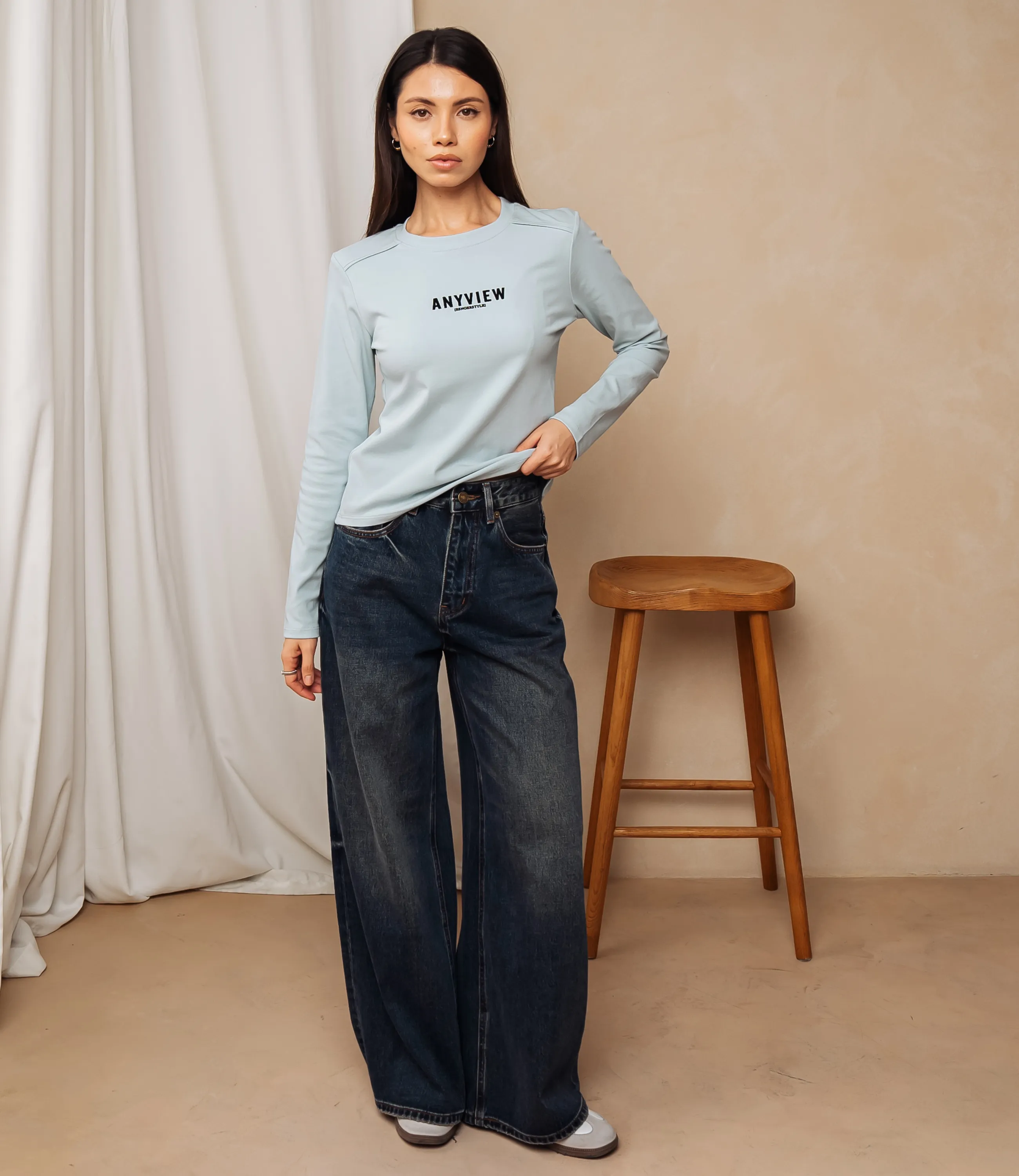 Лонгслив #КТ9072, голубой - фото 4