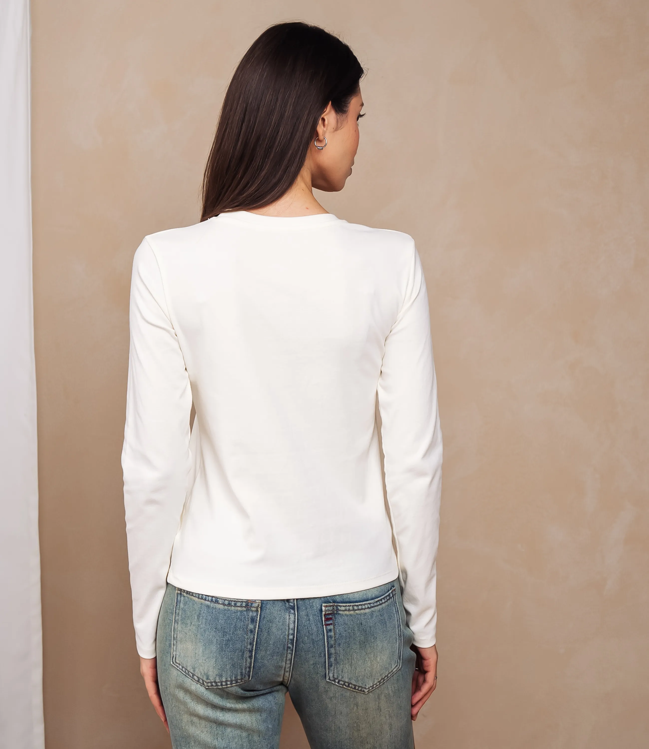 Лонгслив #КТ9072, кремовый - фото 3