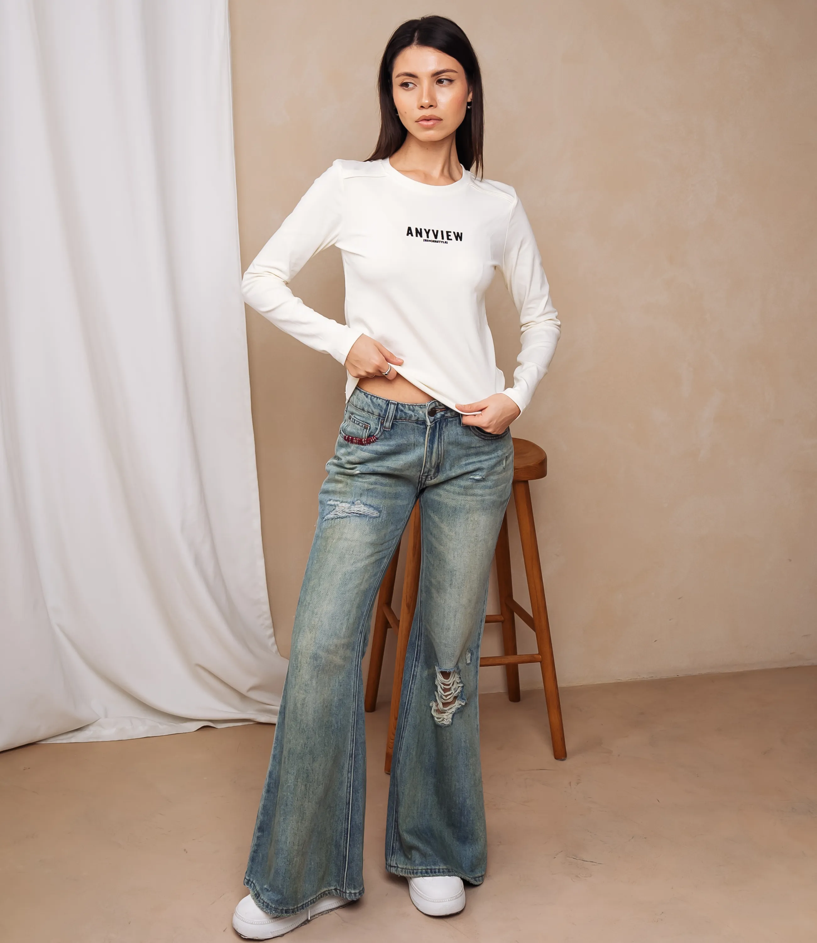 Лонгслив #КТ9072, кремовый - фото 4