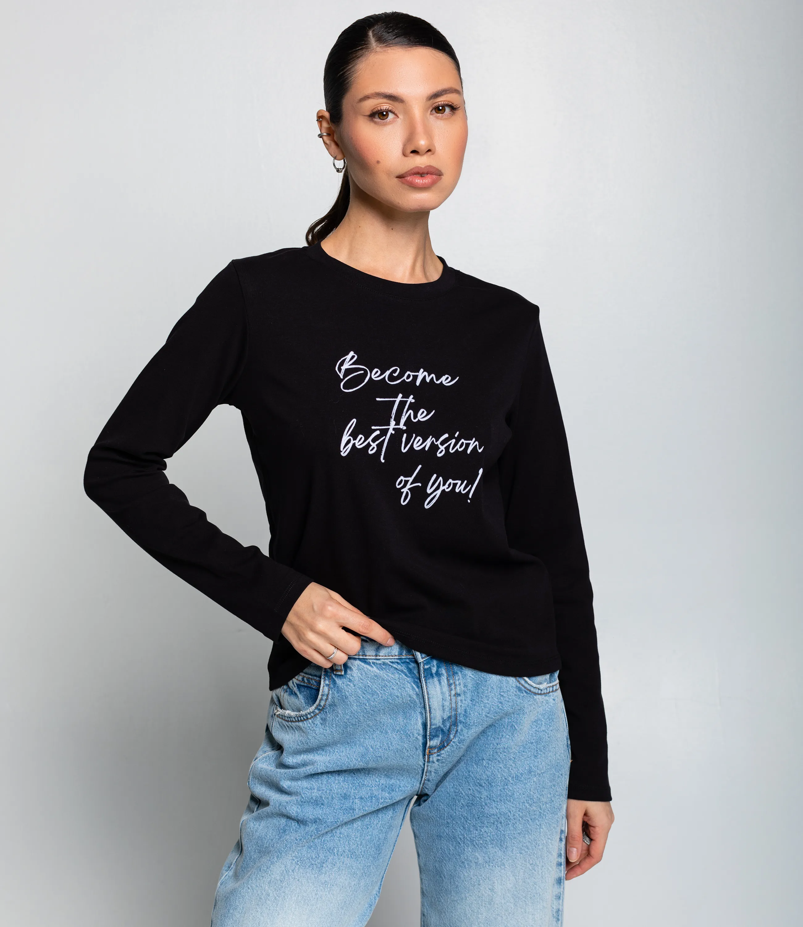 Лонгслив #КТ8921 (2), чёрный - фото 1