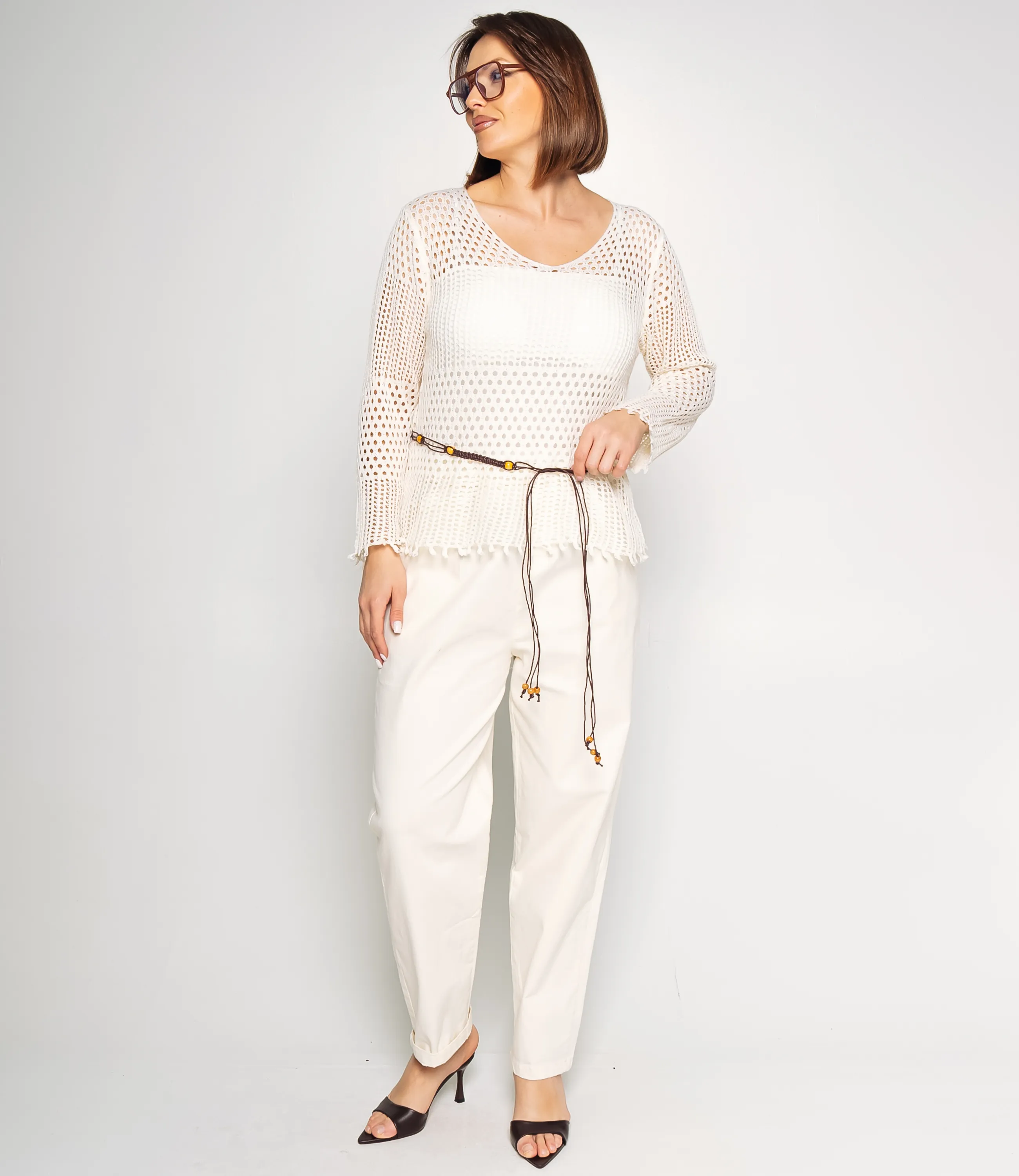 Лонгслив+топ #КТ2987, кремовый - фото 4