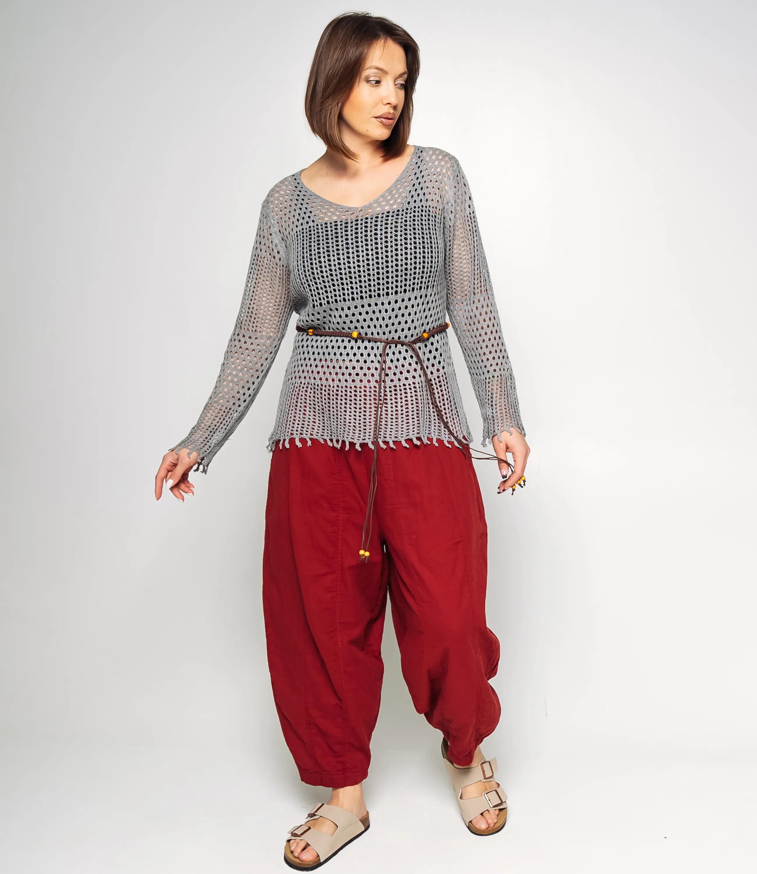 Лонгслив+топ #КТ2987, серый - фото 4