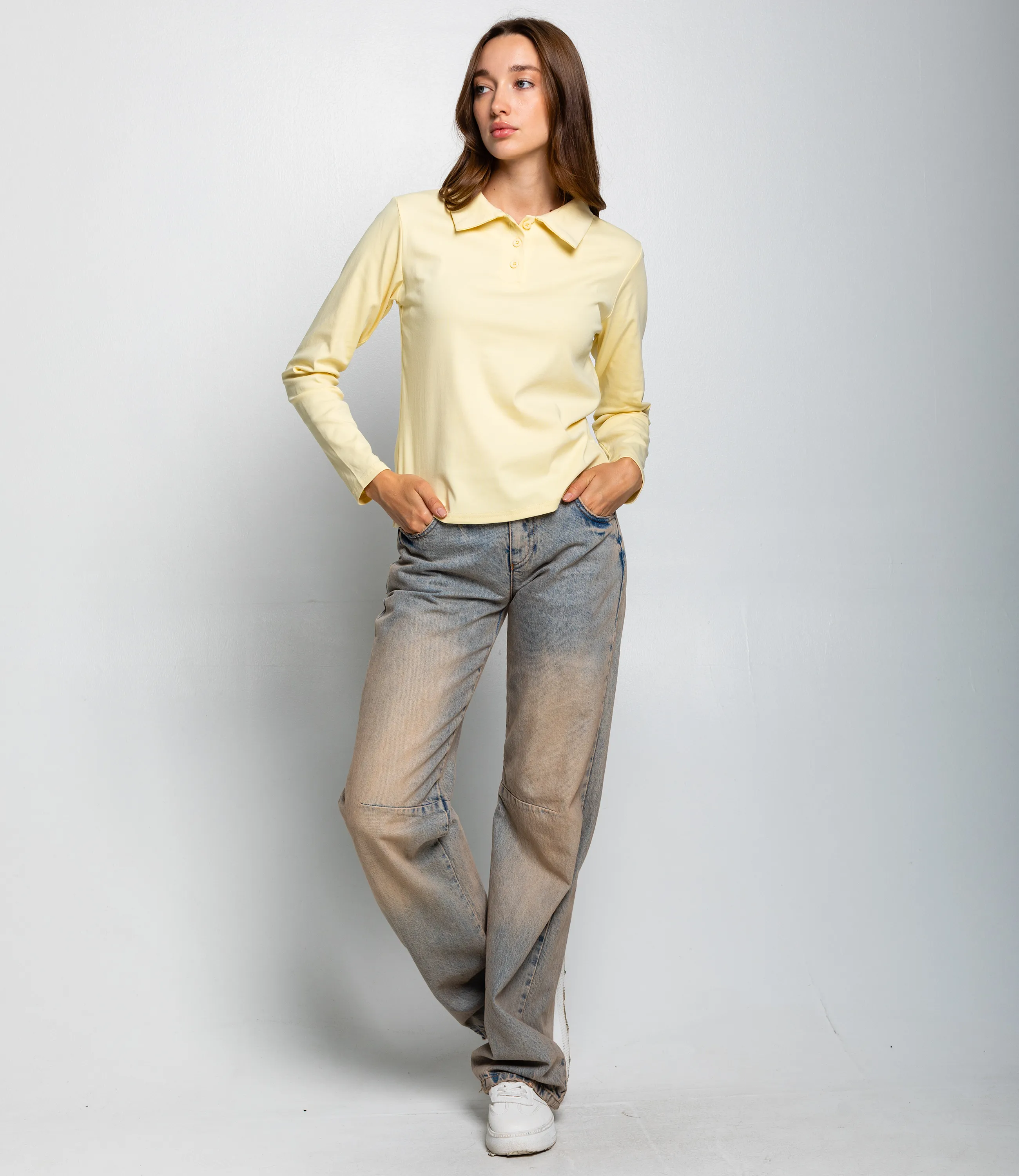 Лонгслив #КТ3396, жёлтый - фото 4