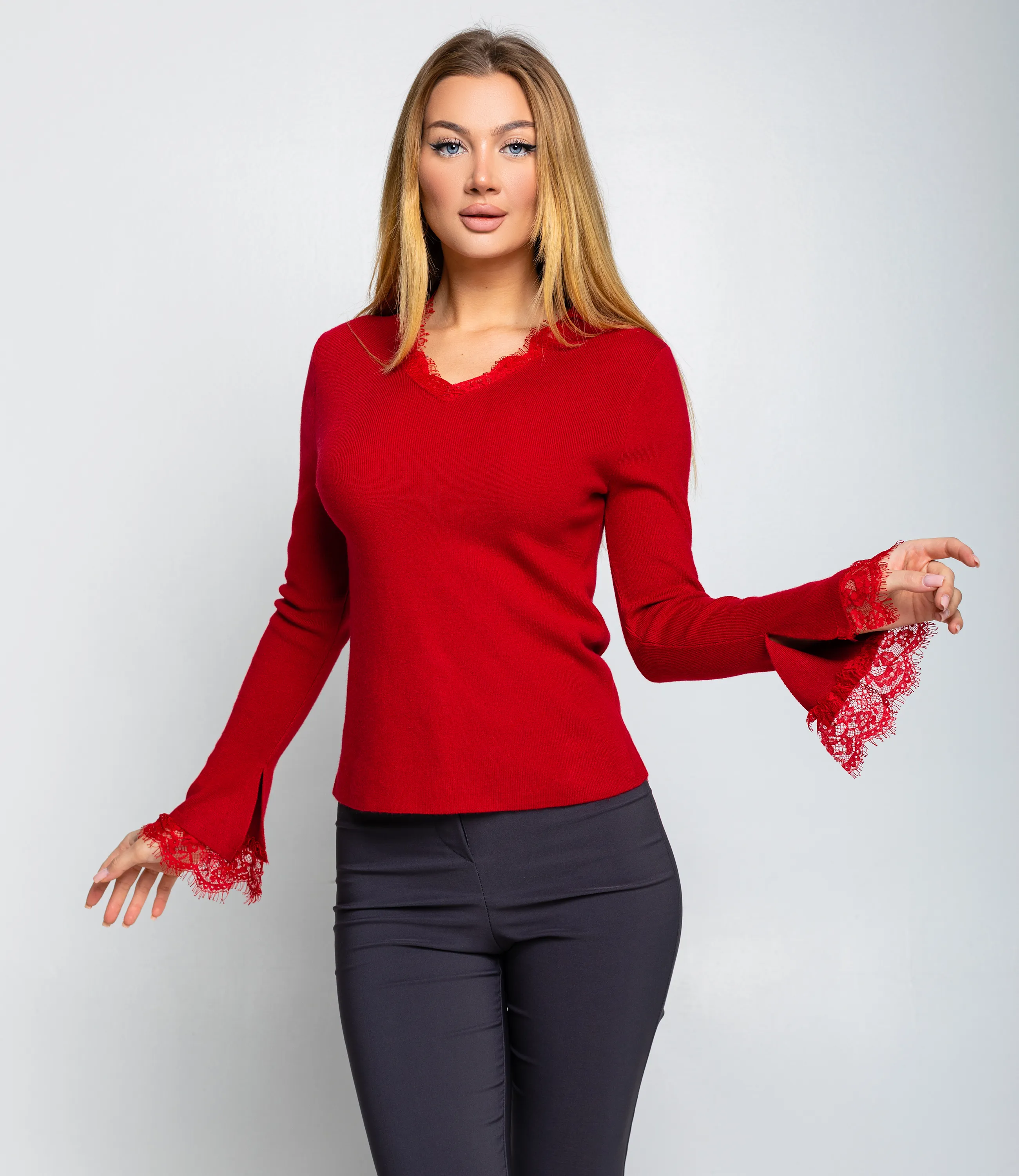 Джемпер #КТ9045, красный - фото 1