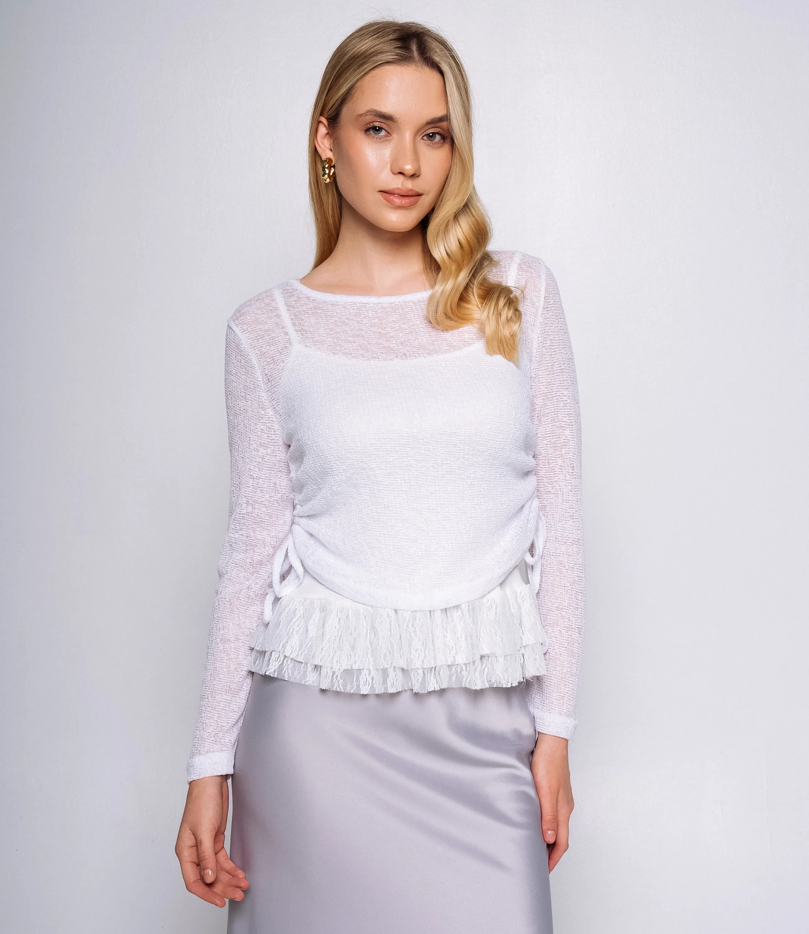 Лонгслив+топ #КТ305 (2), белый - фото 1