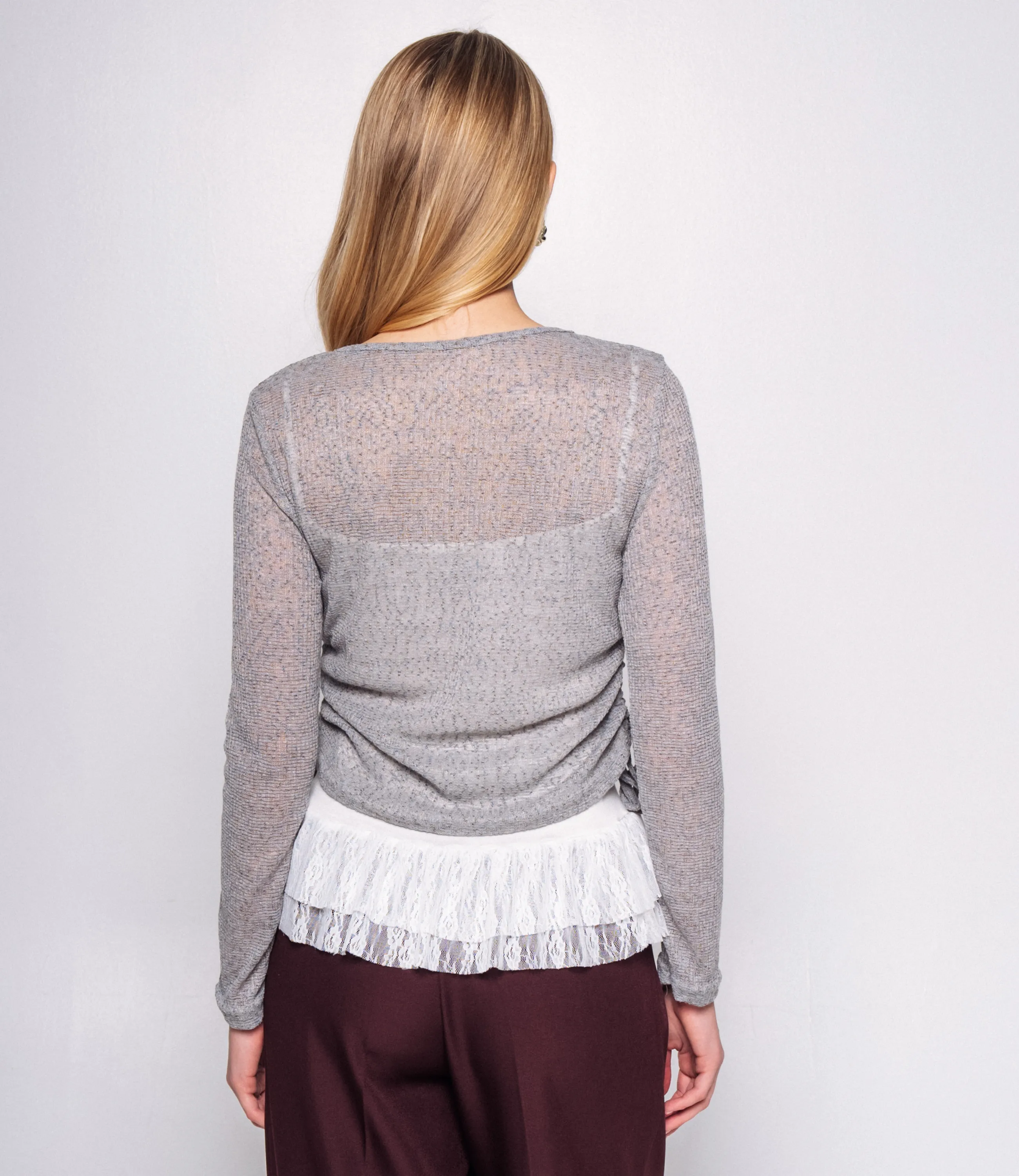 Лонгслив+топ #КТ305 (2), серый - фото 3