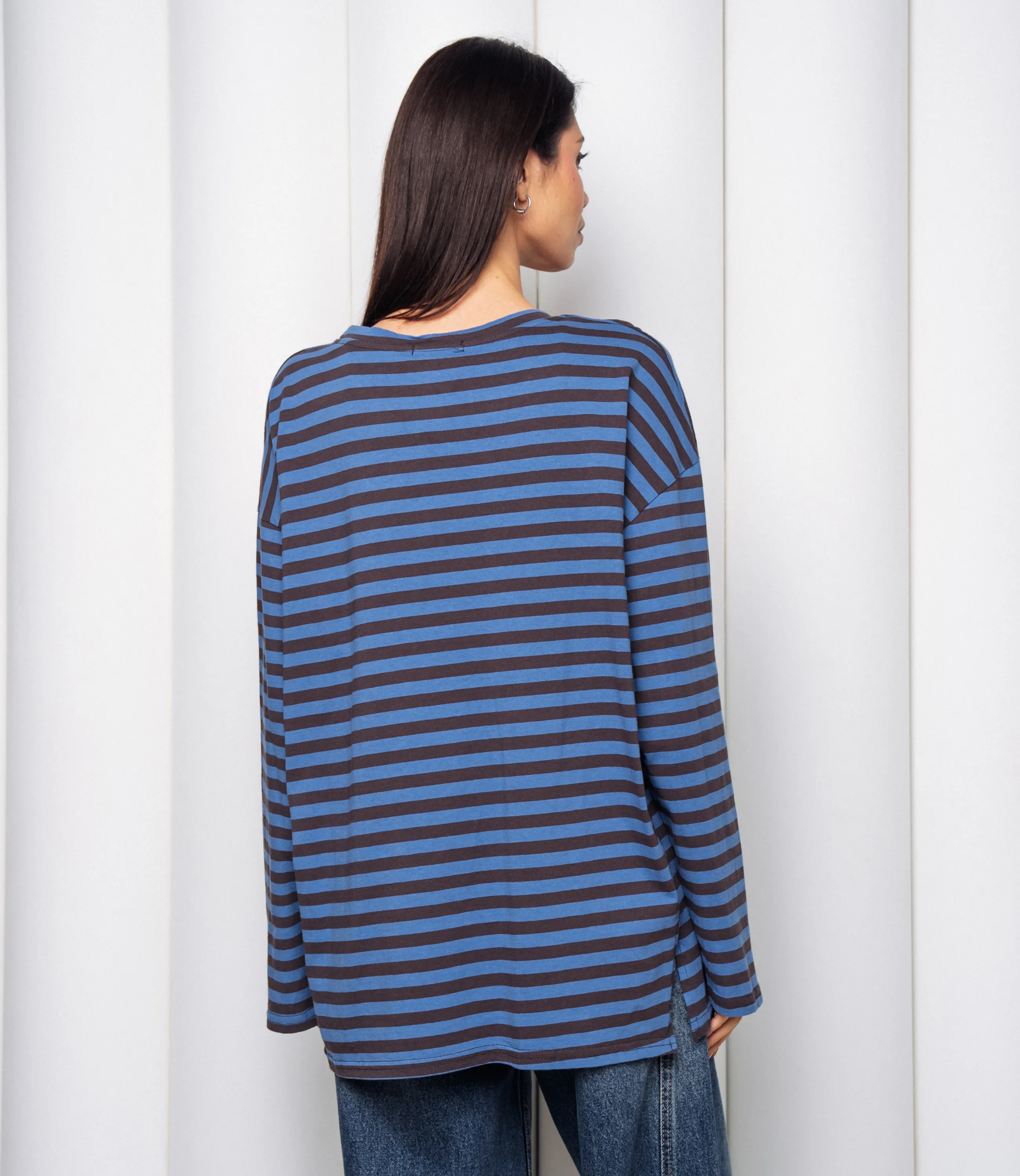 Лонгслив #КТ3045, синий, коричневый - фото 3