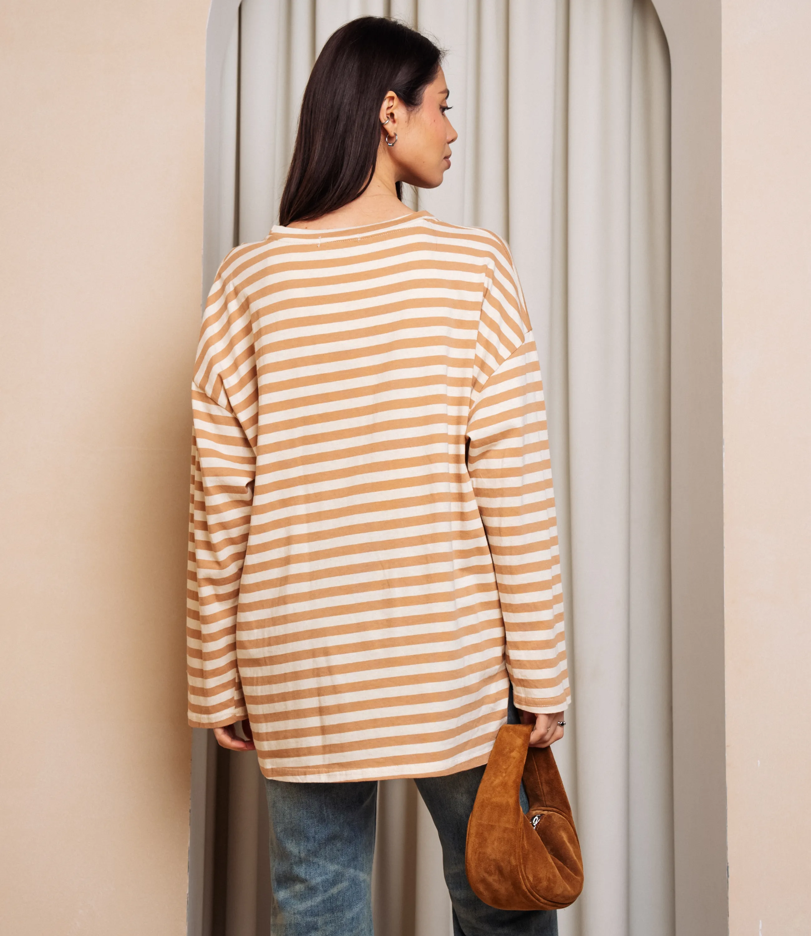 Лонгслив #КТ3045, бежевый, кремовый - фото 3