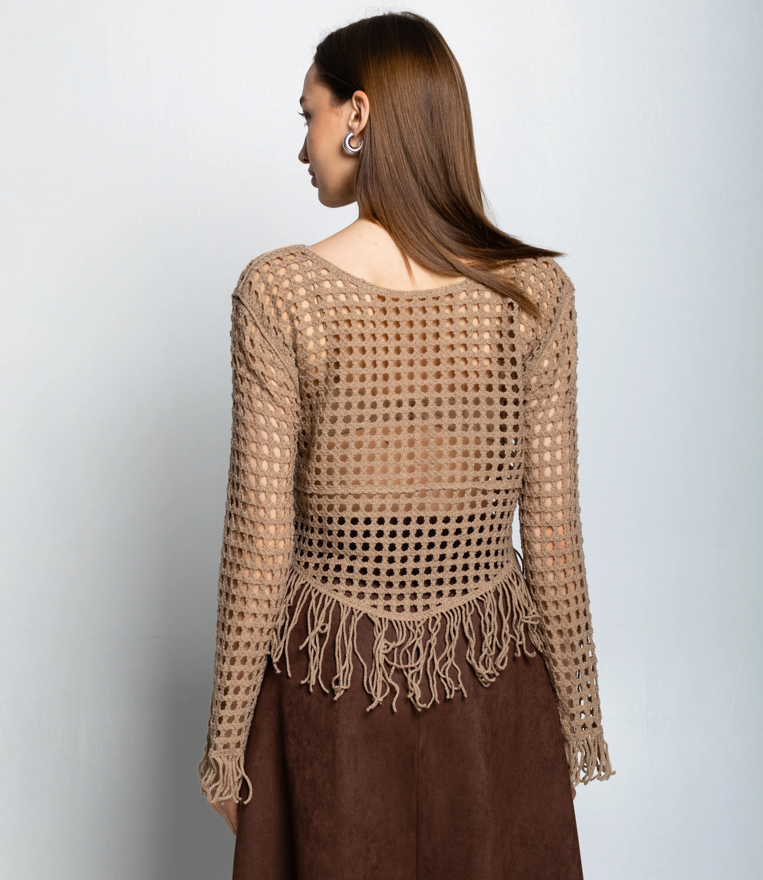 Лонгслив #КТ956 (3), тёмно-бежевый - фото 3