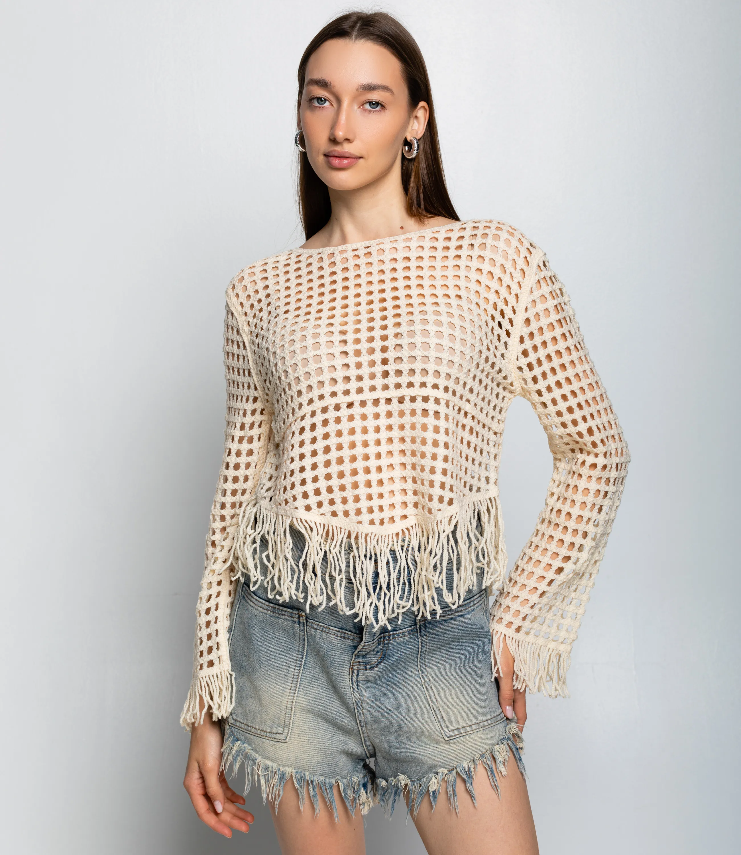 Лонгслив #КТ956 (3), кремовый - фото 1