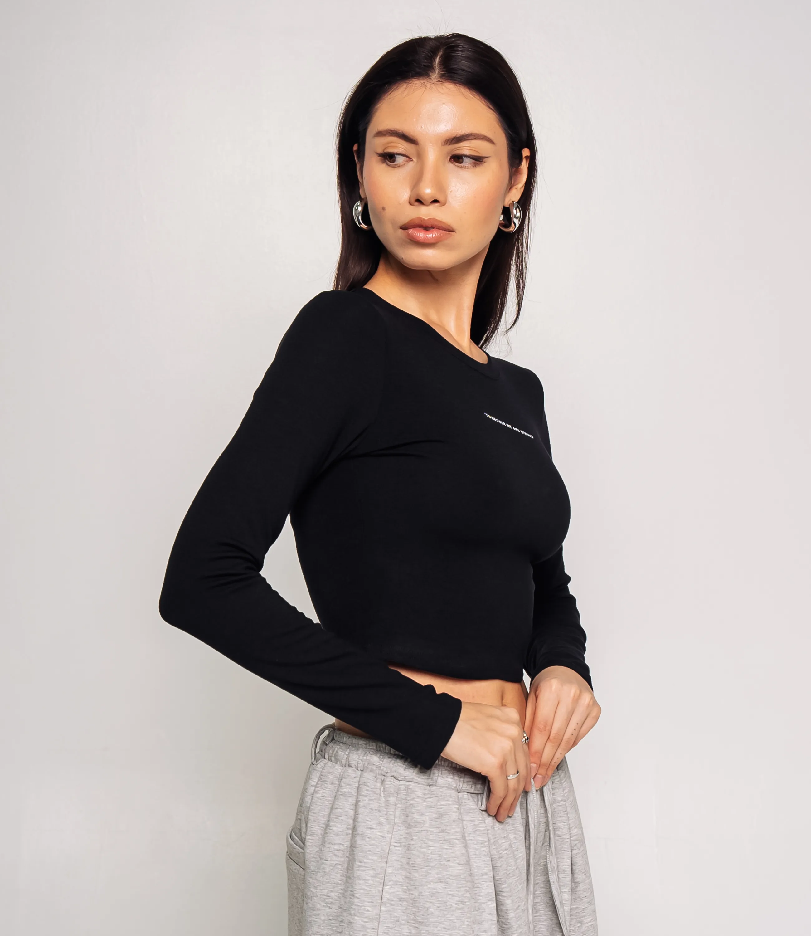 Лонгслив #КТ976, чёрный - фото 2