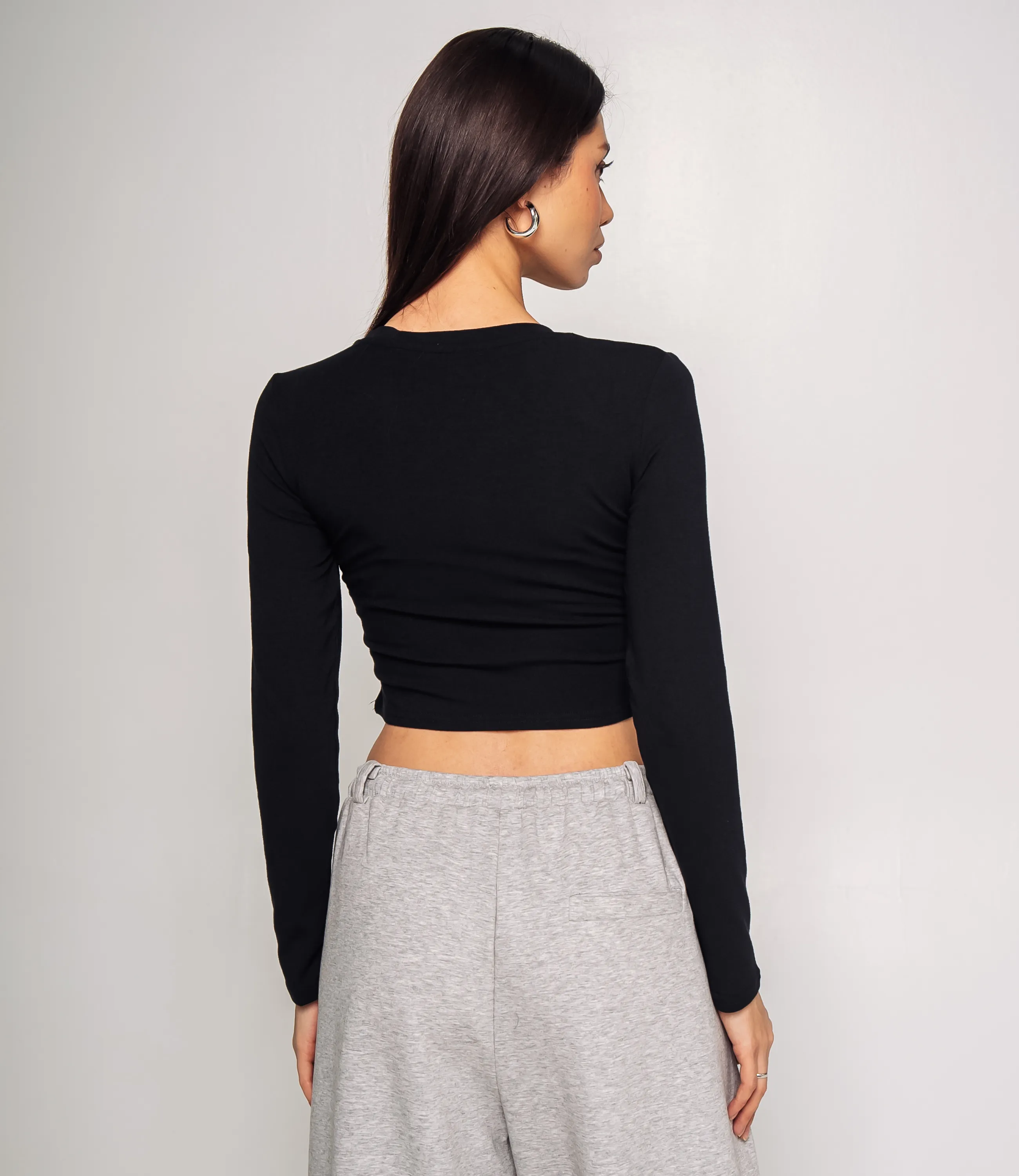 Лонгслив #КТ976, чёрный - фото 3