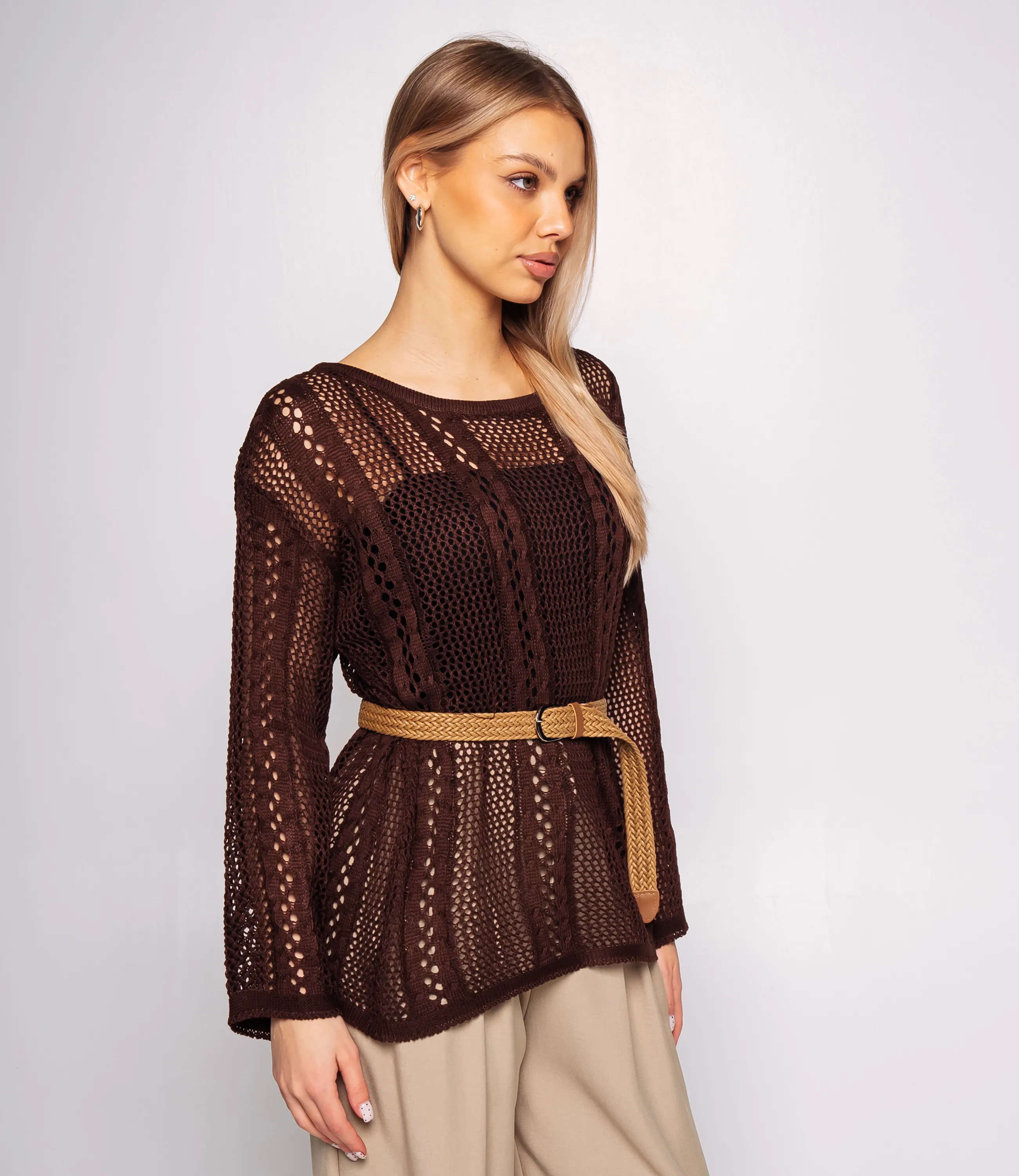 Лонгслив+топ #КТ2983, шоколадный - фото 2