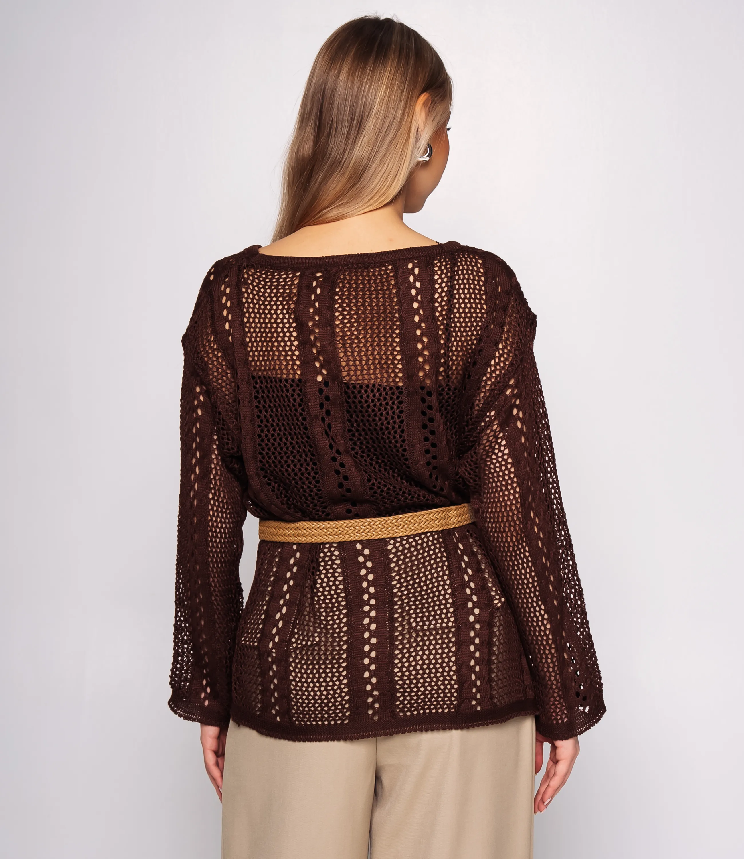 Лонгслив+топ #КТ2983, шоколадный - фото 3