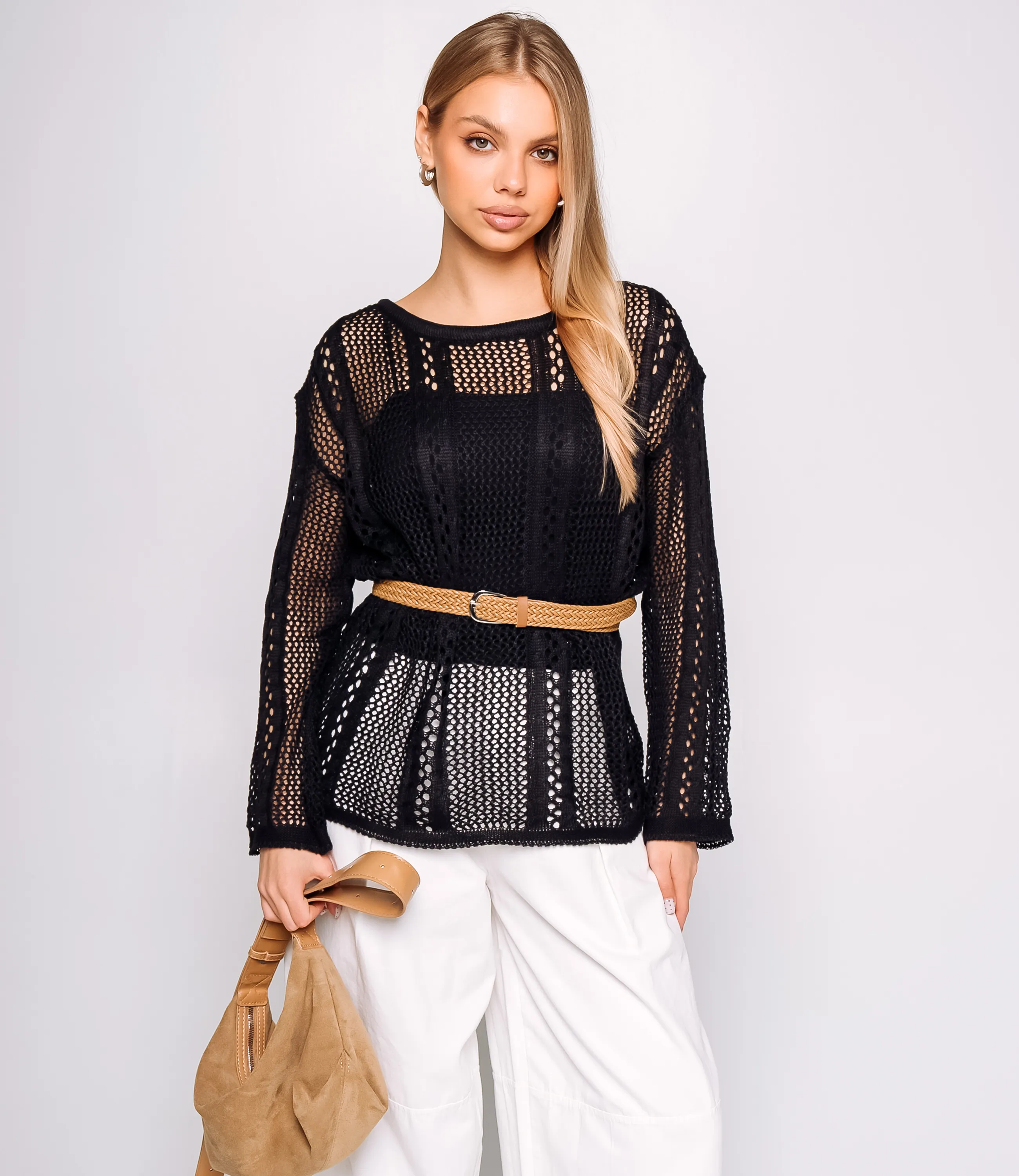 Лонгслив+топ #КТ2983, чёрный - фото 1