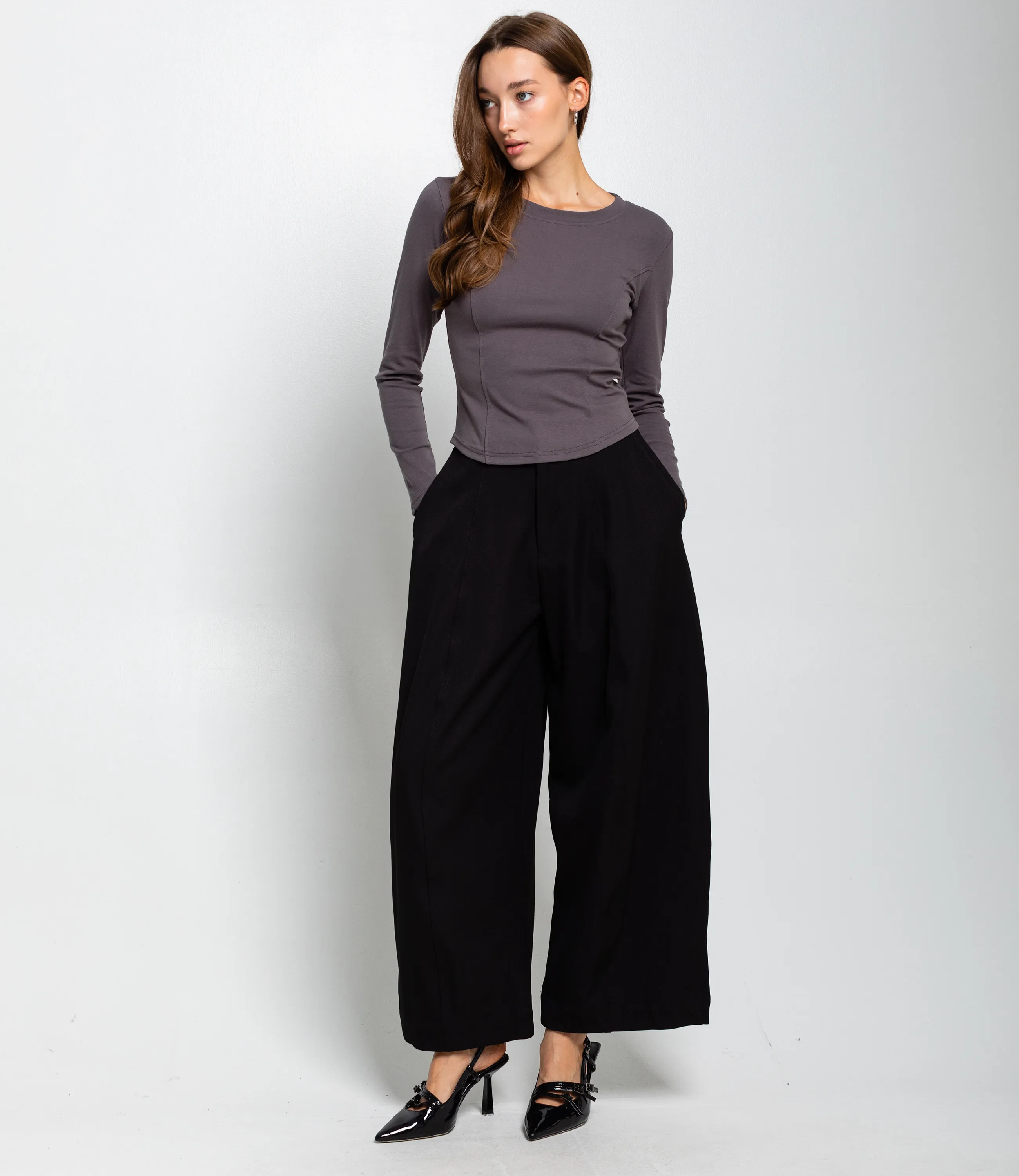 Лонгслив #КТ403 (1), тёмно-серый - фото 4