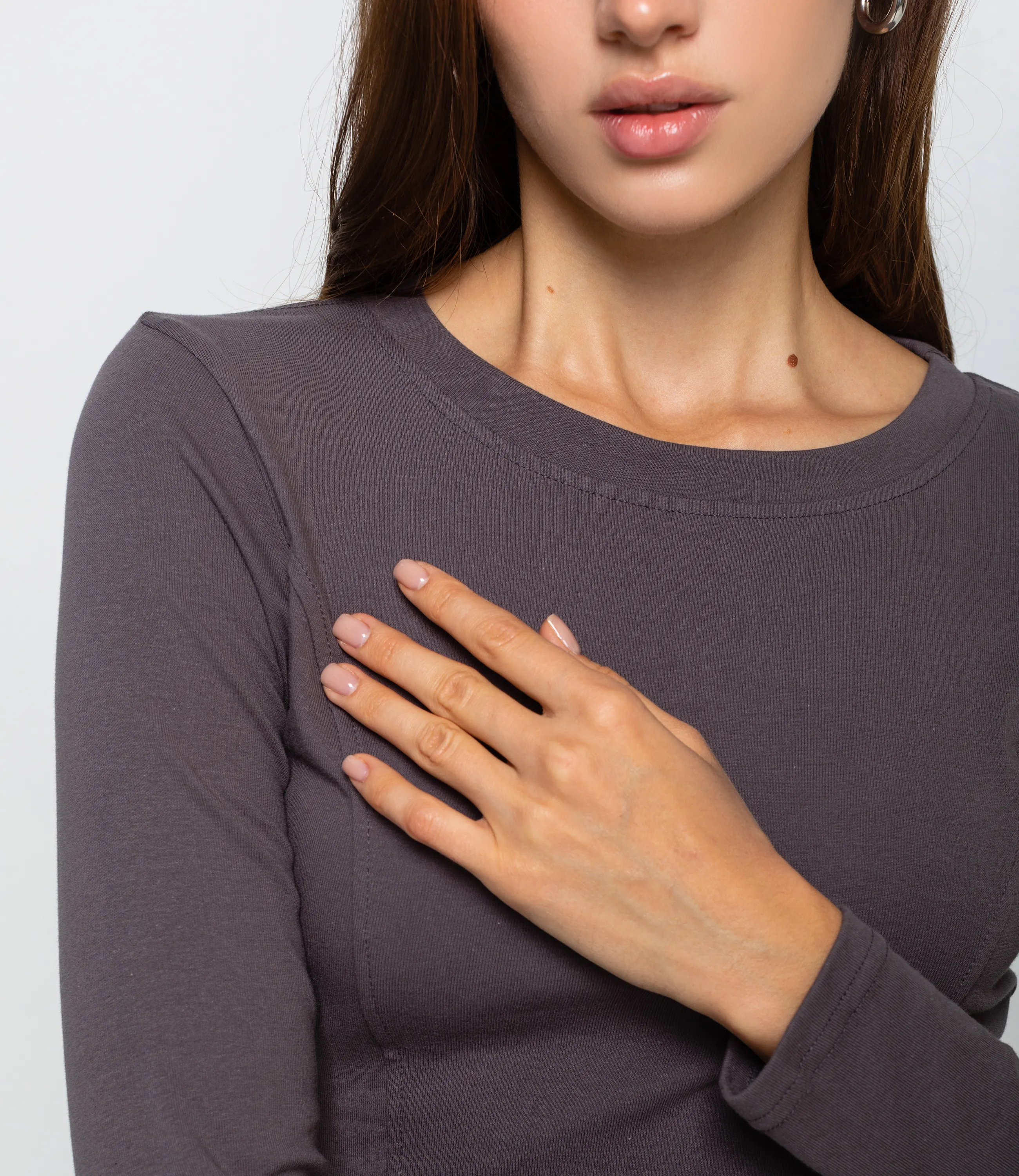 Лонгслив #КТ403 (1), тёмно-серый - фото 5