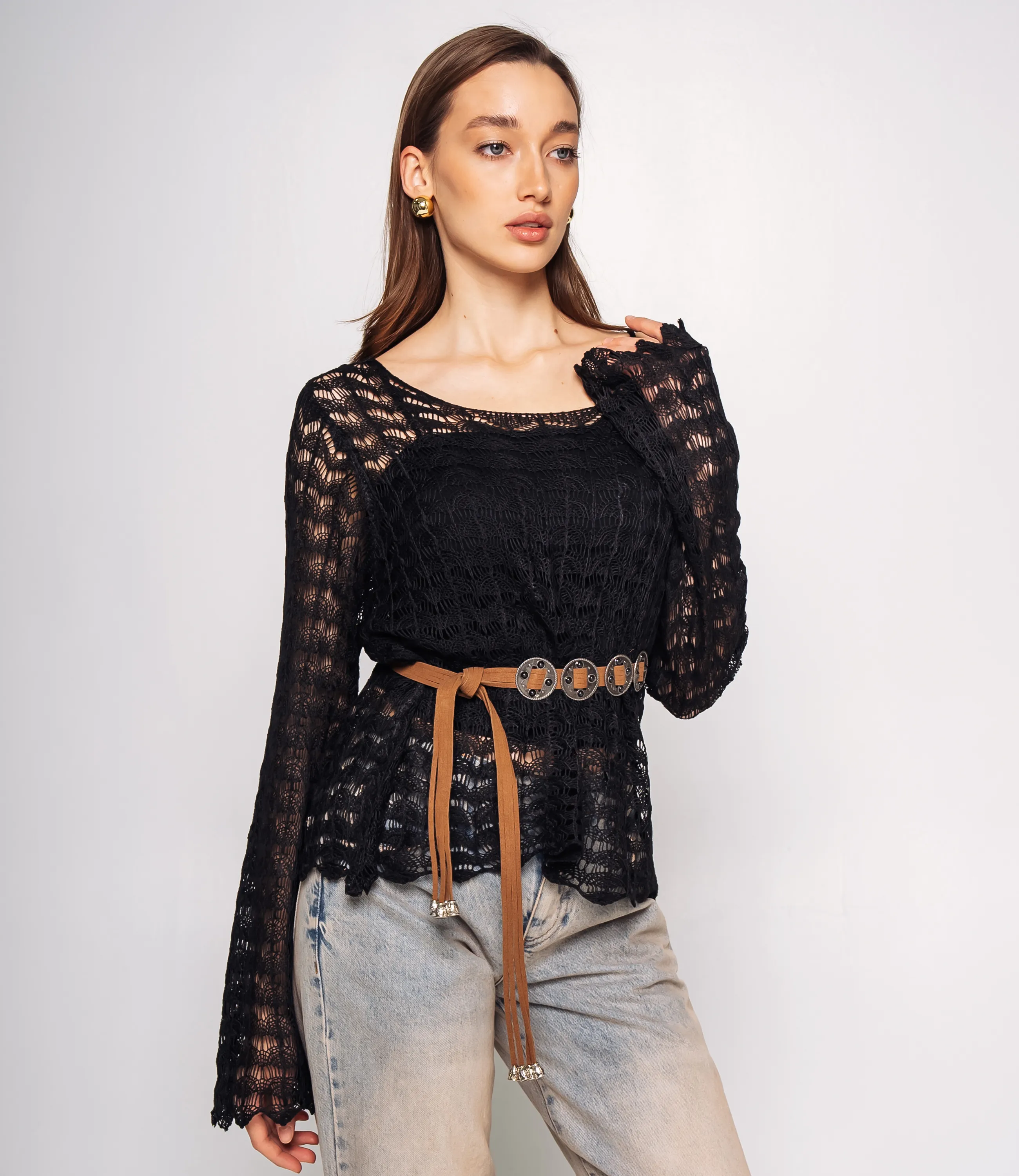 Лонгслив+топ #КТ2979, чёрный - фото 2