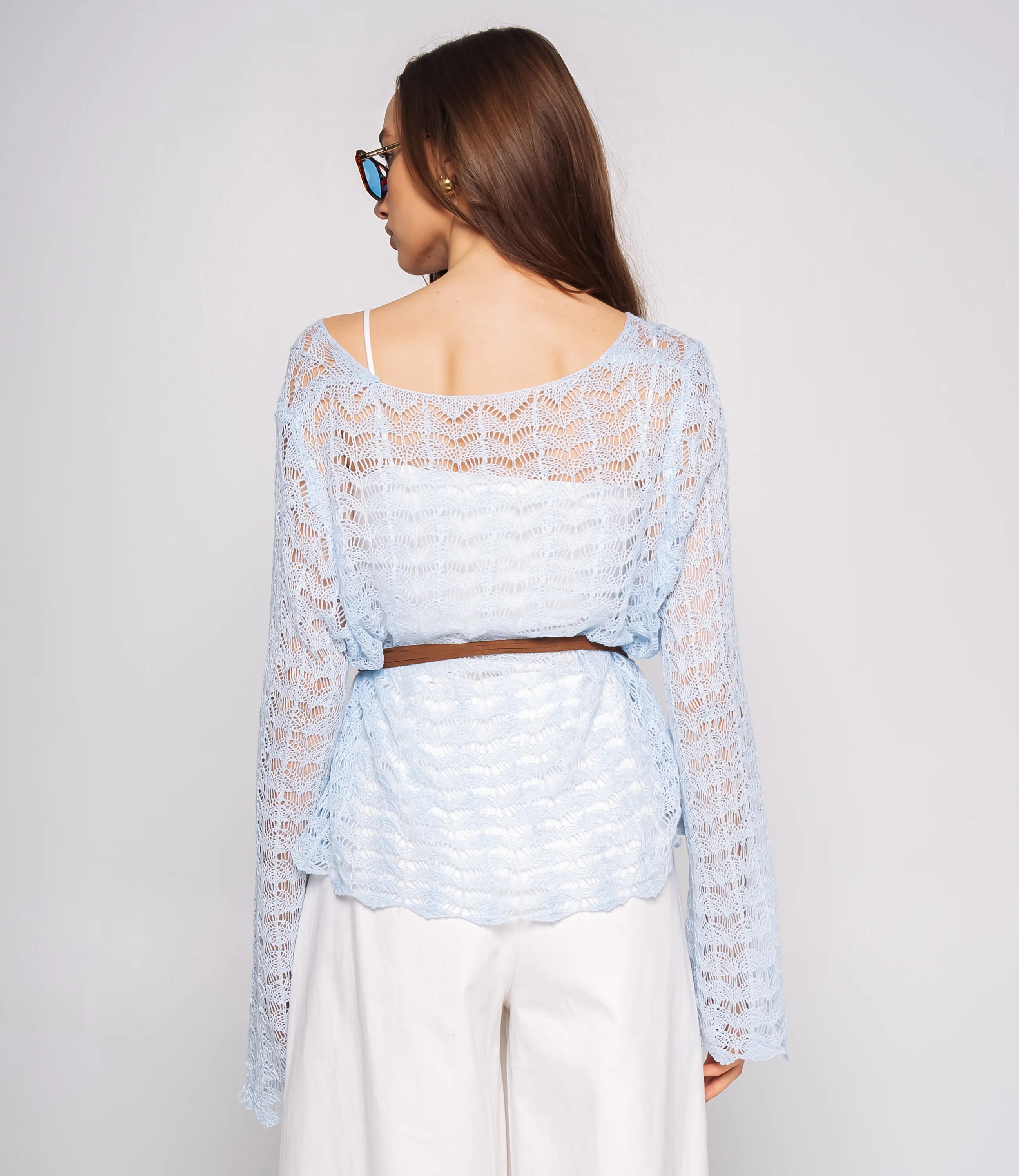 Лонгслив+топ #КТ2979, голубой - фото 3