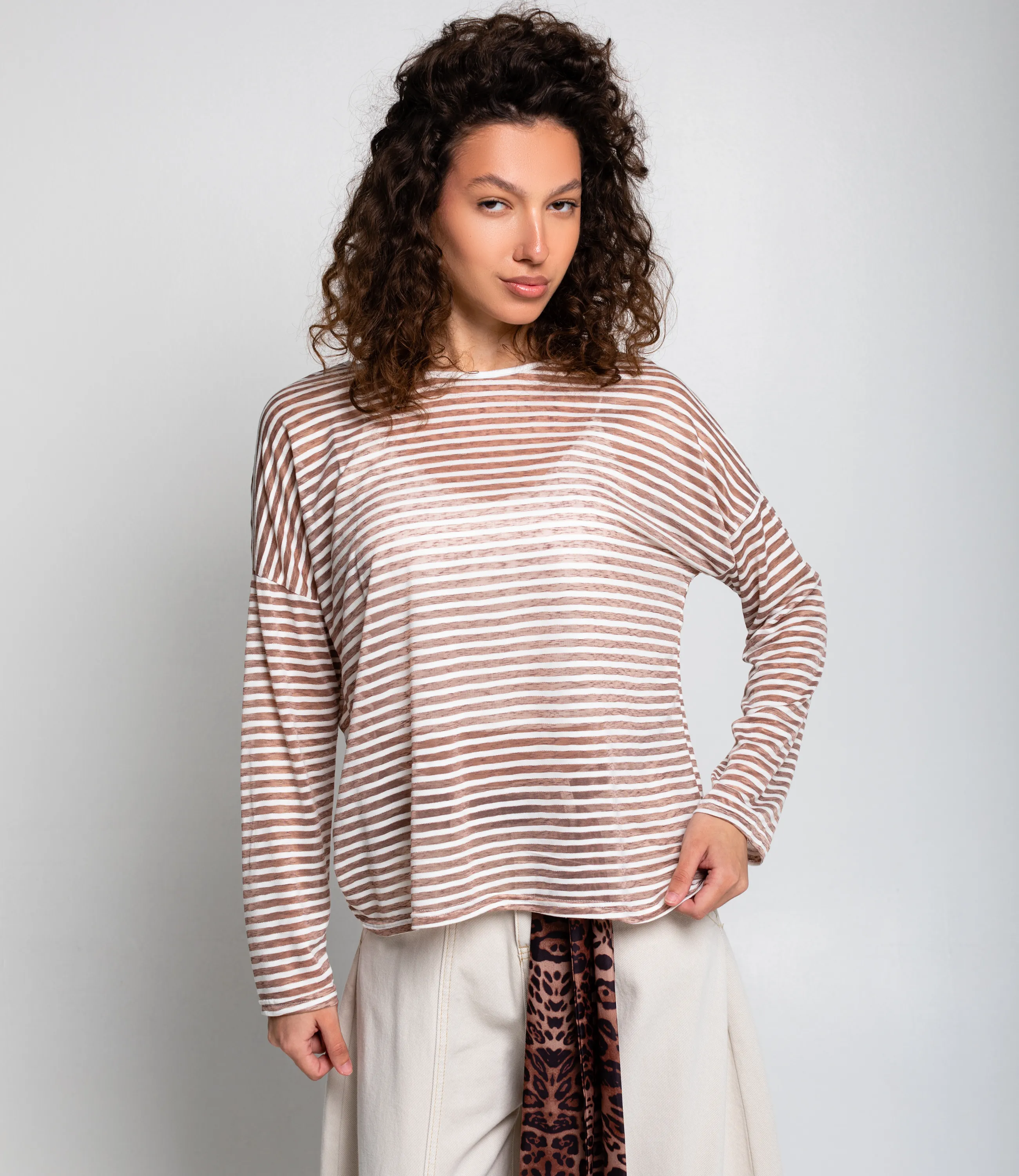 Лонгслив+топ #КТ8809 (2), коричневый - фото 1