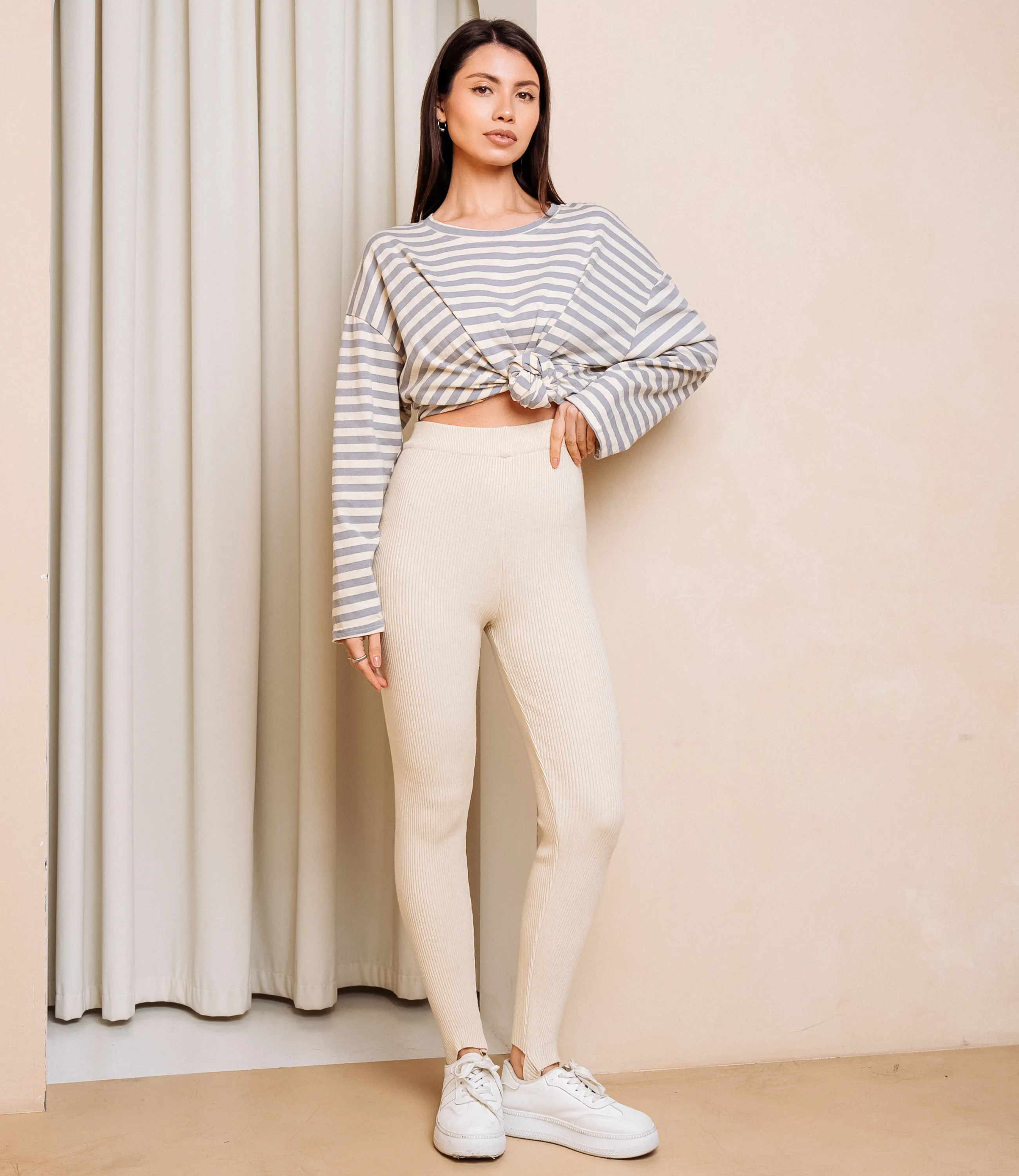 Леггинсы #КТ7002 (1), бежевый - фото 1