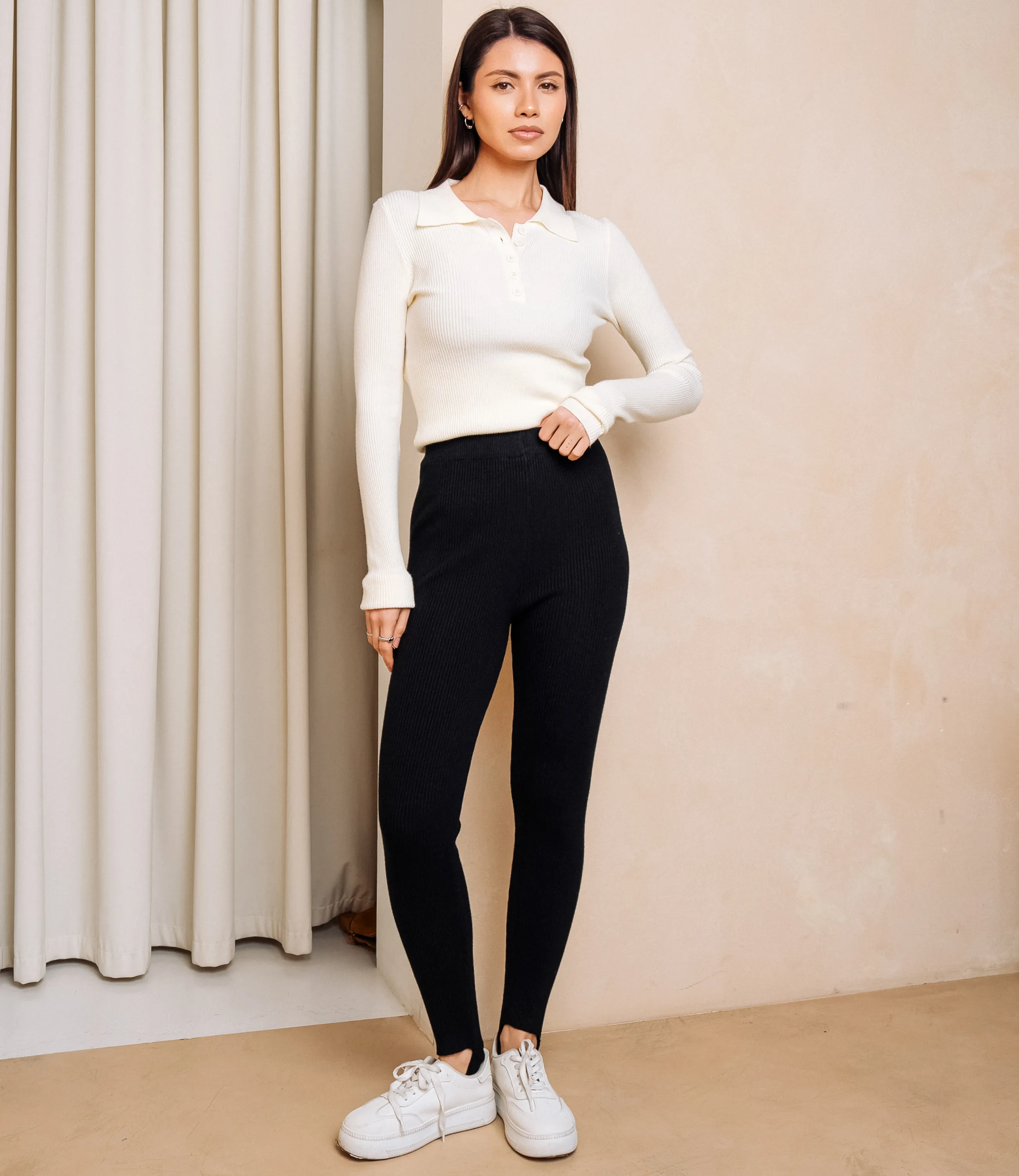 Леггинсы #КТ7002 (1), чёрный - фото 1