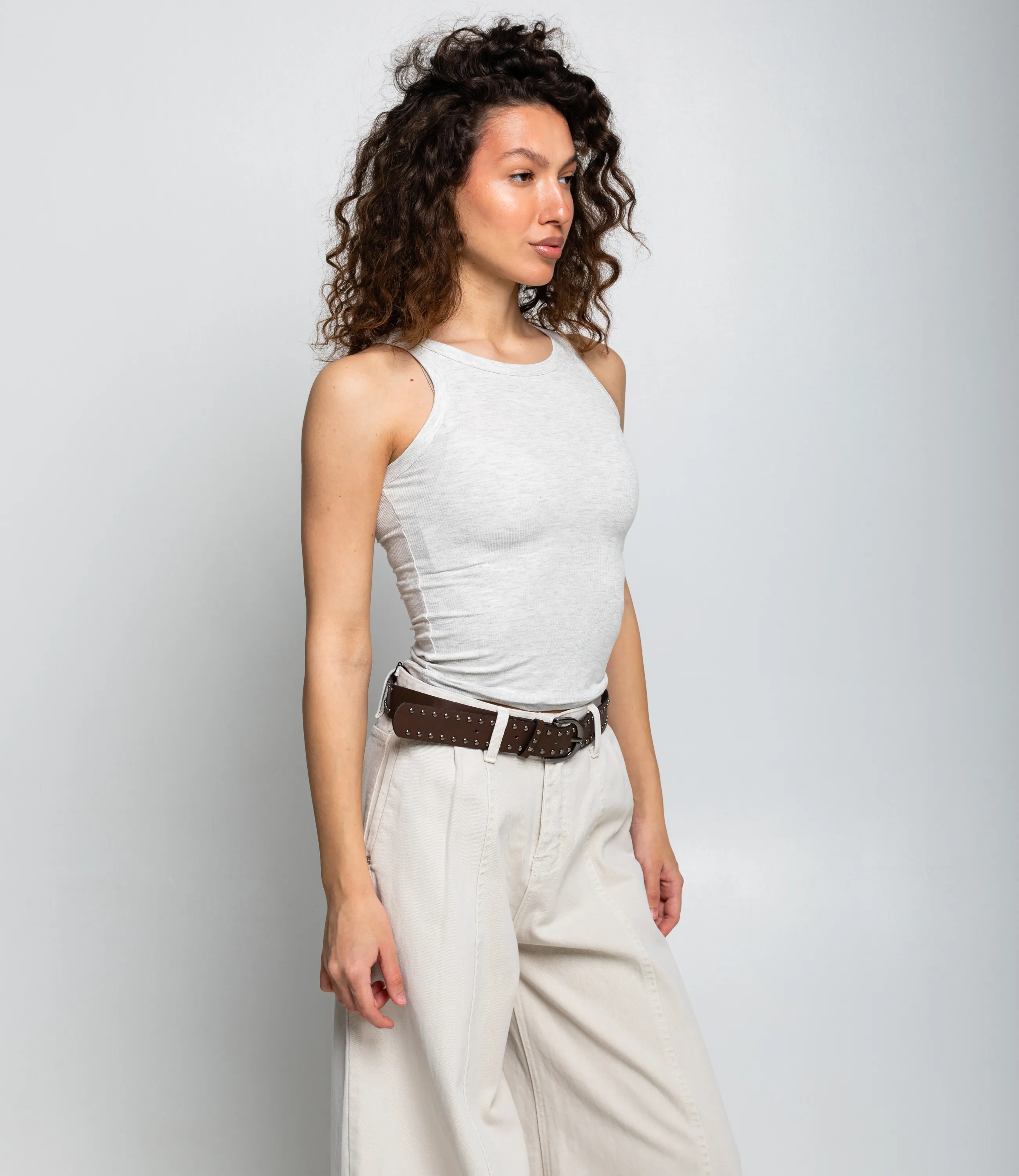 Майка #ОКТ1648, светло-серый меланж - фото 2