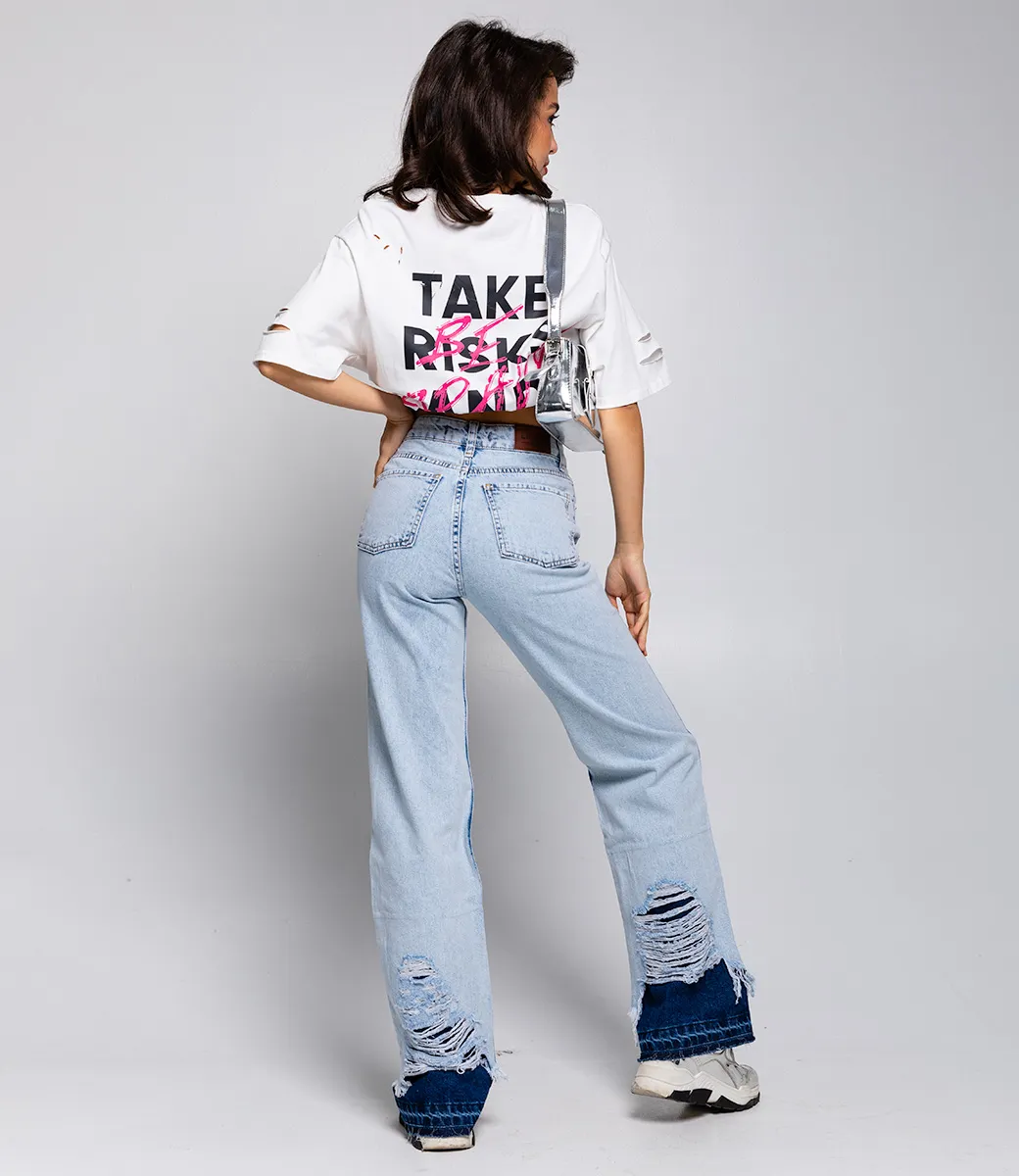 Джинсы #БШ2100, голубой - фото 3