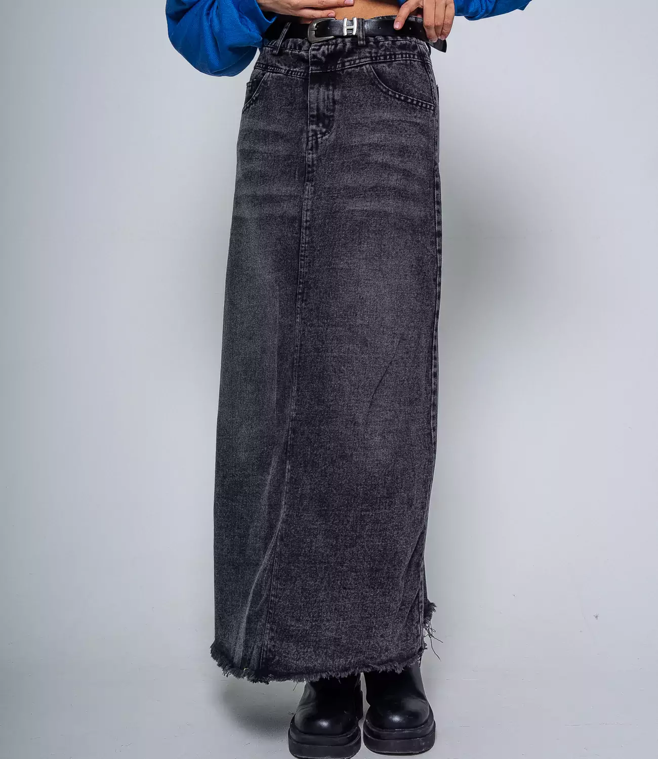 Джинсовая юбка #КТ7553, чёрный - фото 5