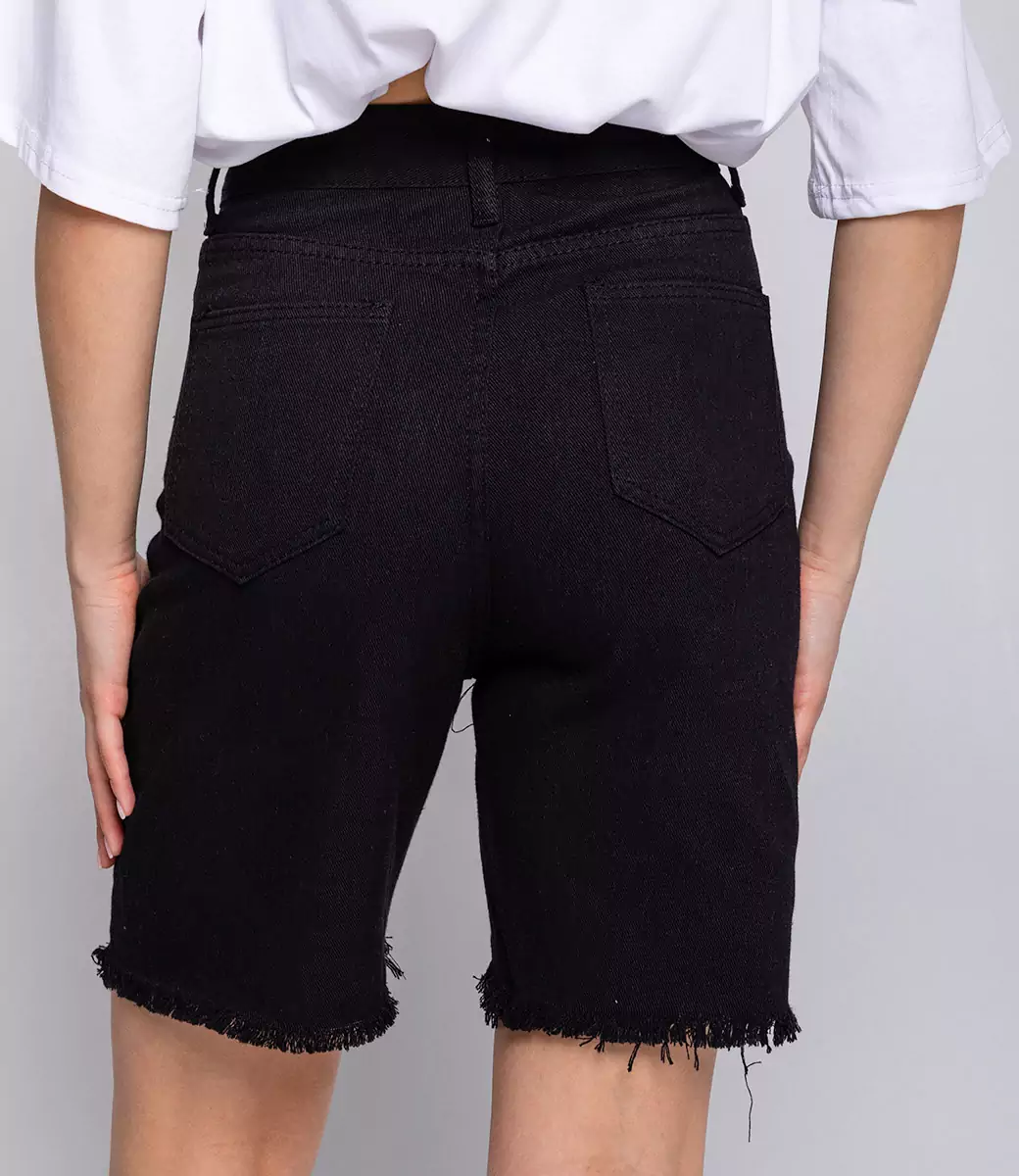 Джинсовые шорты #КТ6027, чёрный - фото 3