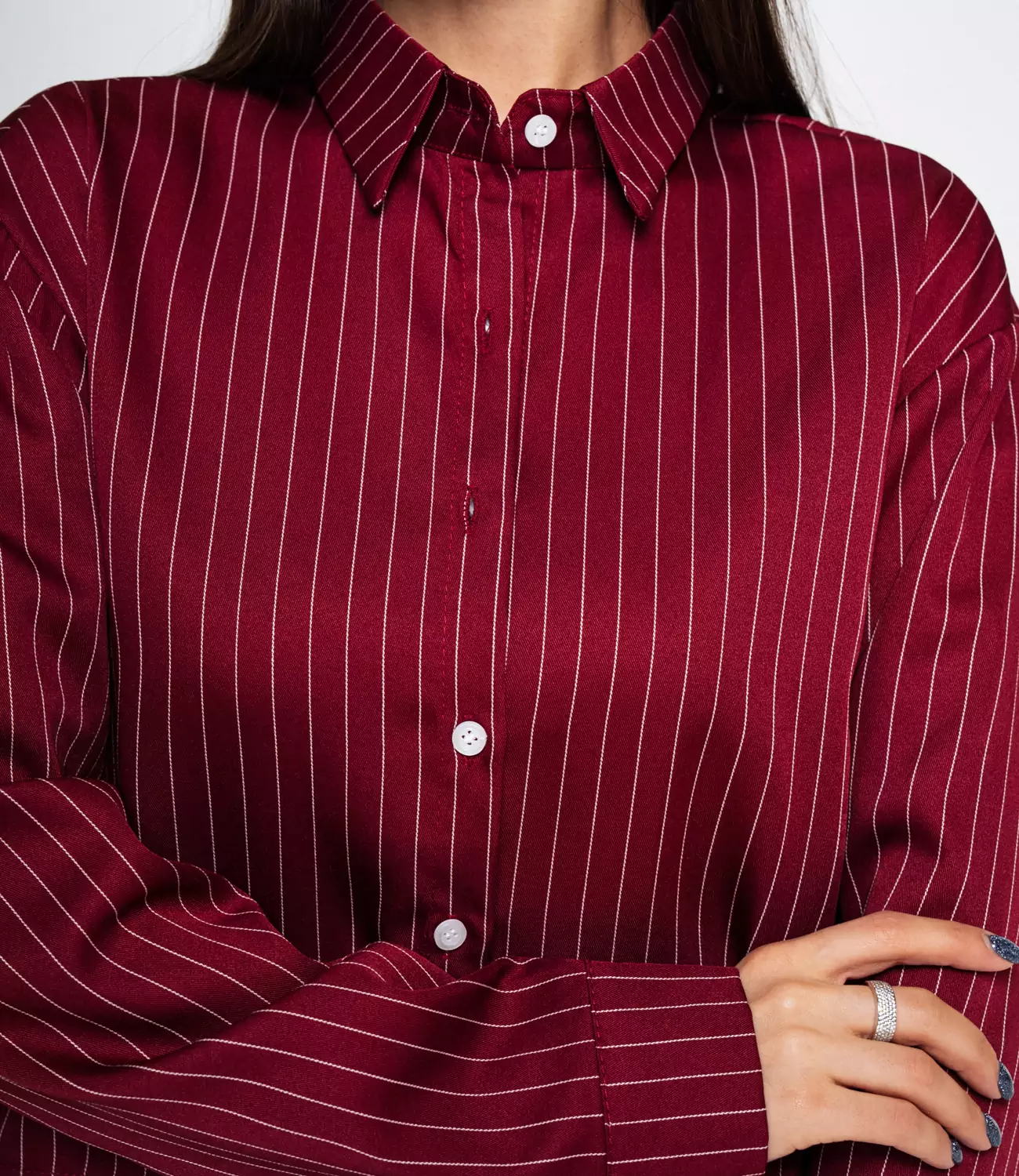 Рубашка #КТ6201, бордовый - фото 5