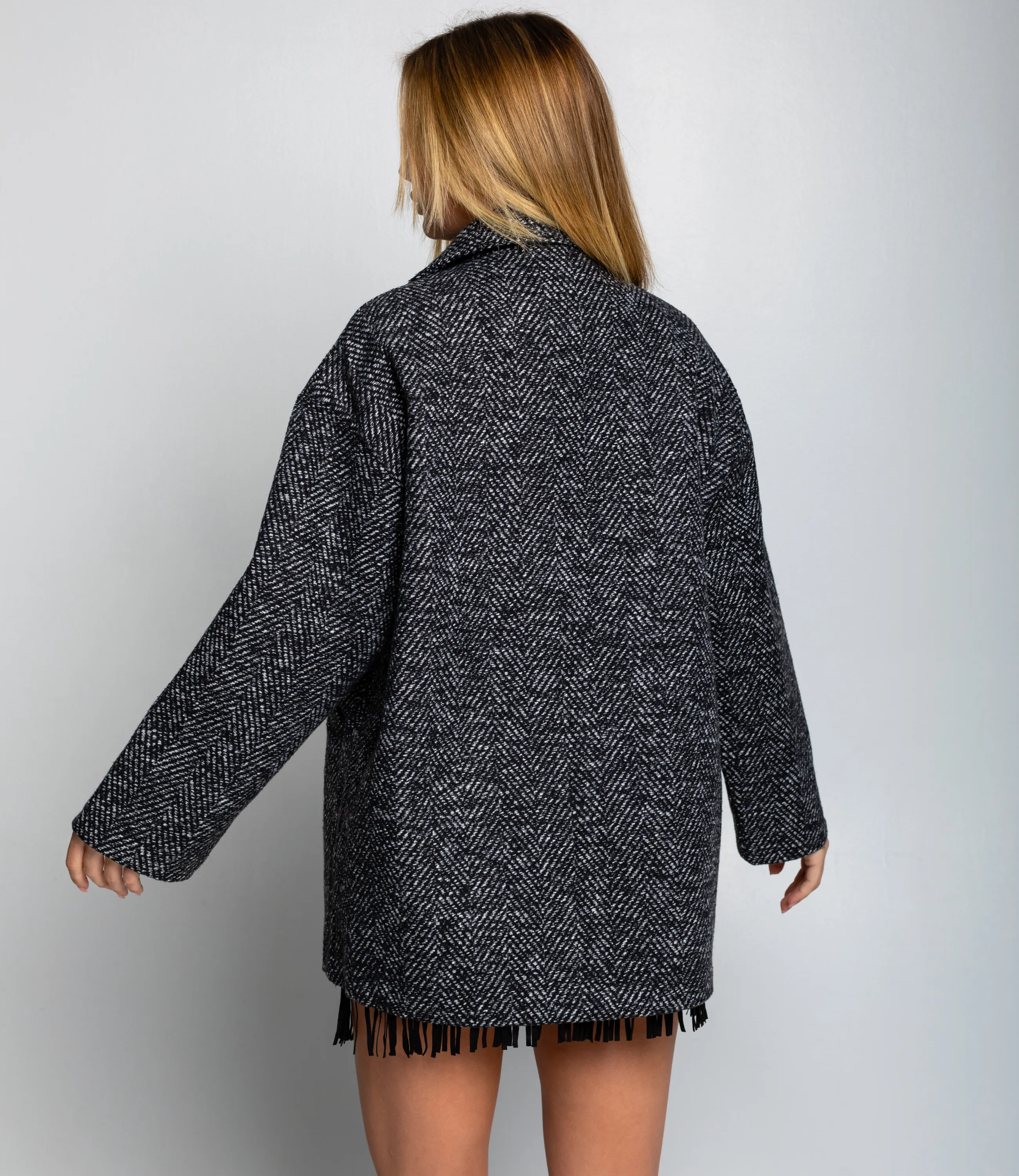 Полупальто #КТ1813 (5), тёмно-серый - фото 3