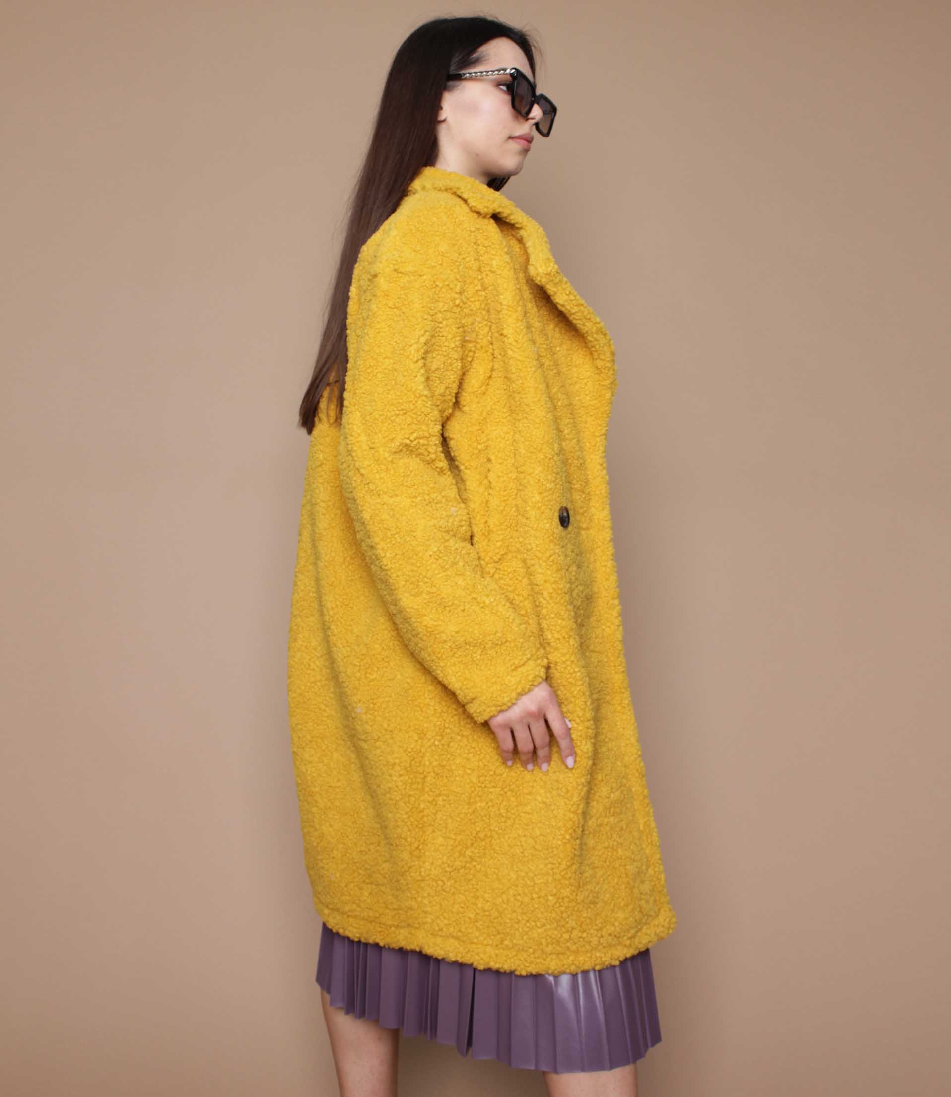 Пальто #8757, желтый - фото 3