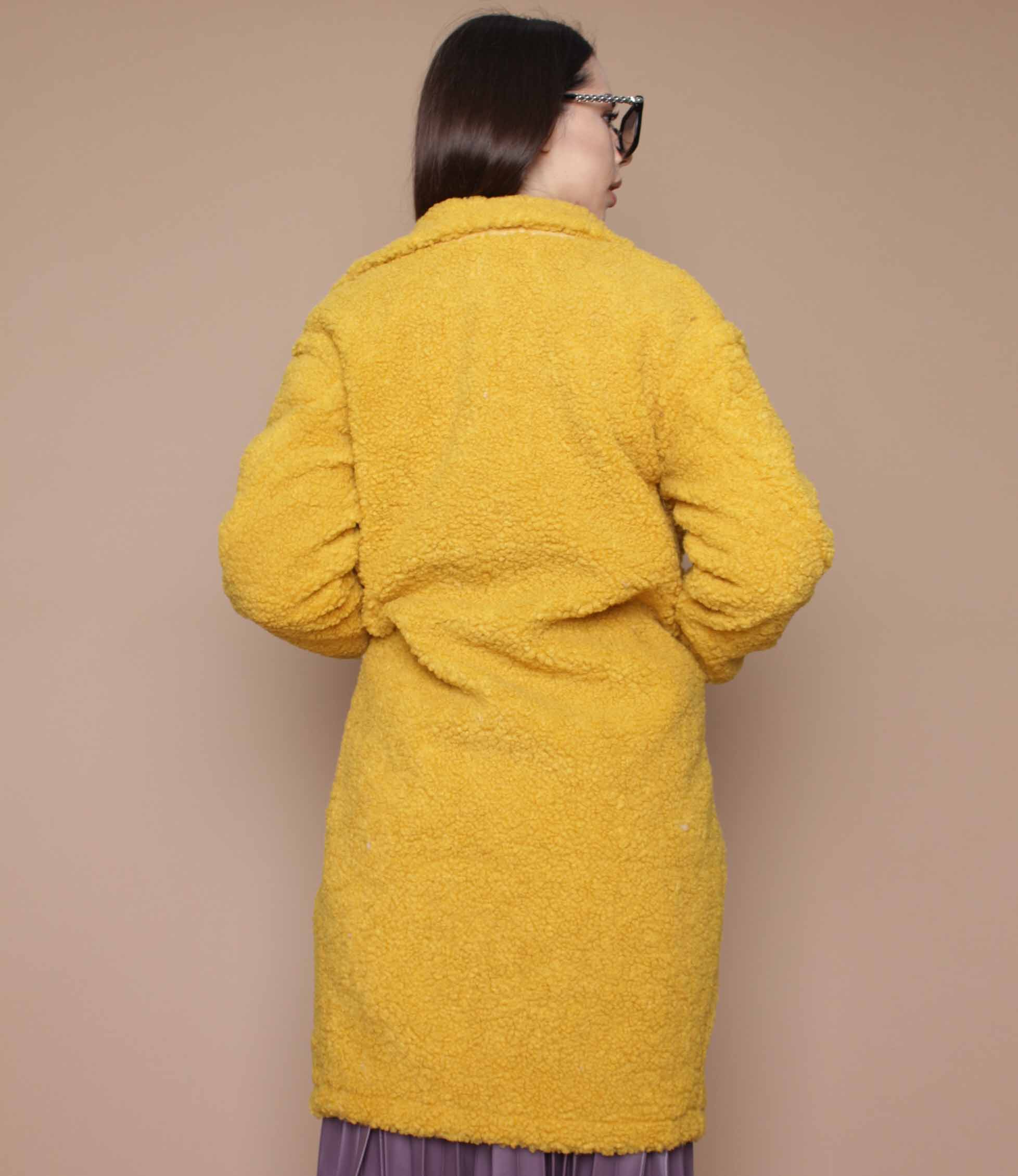 Пальто #8757, желтый - фото 4