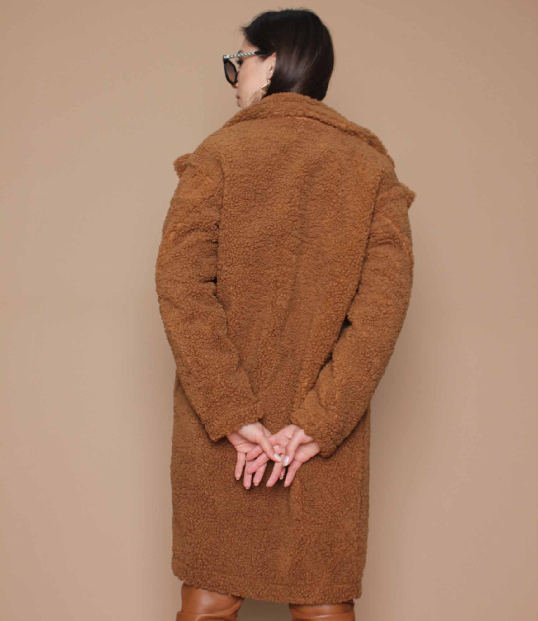 Пальто #8757, коричневый - фото 4