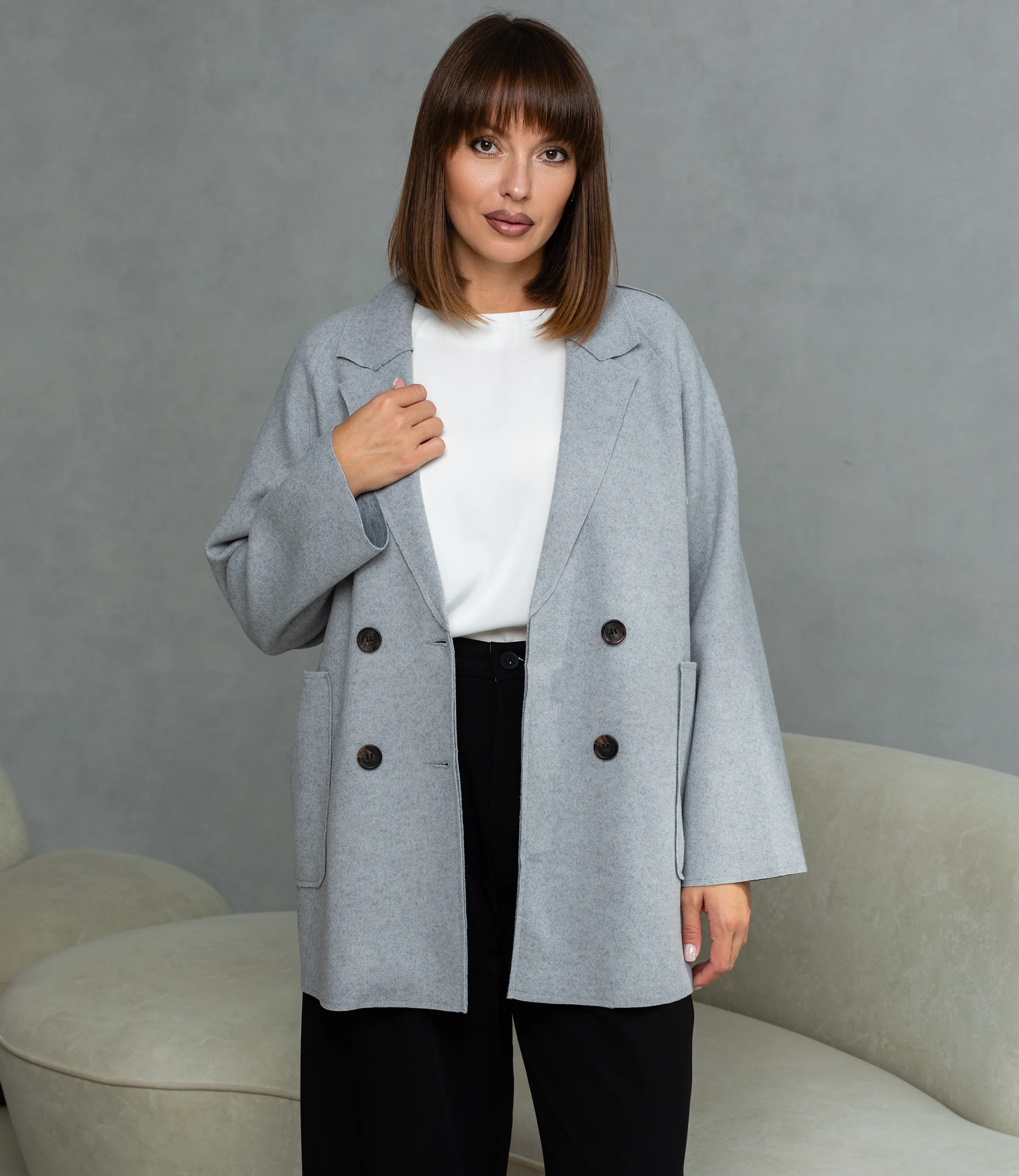 Полупальто #КТ2057 (1), серый - фото 1