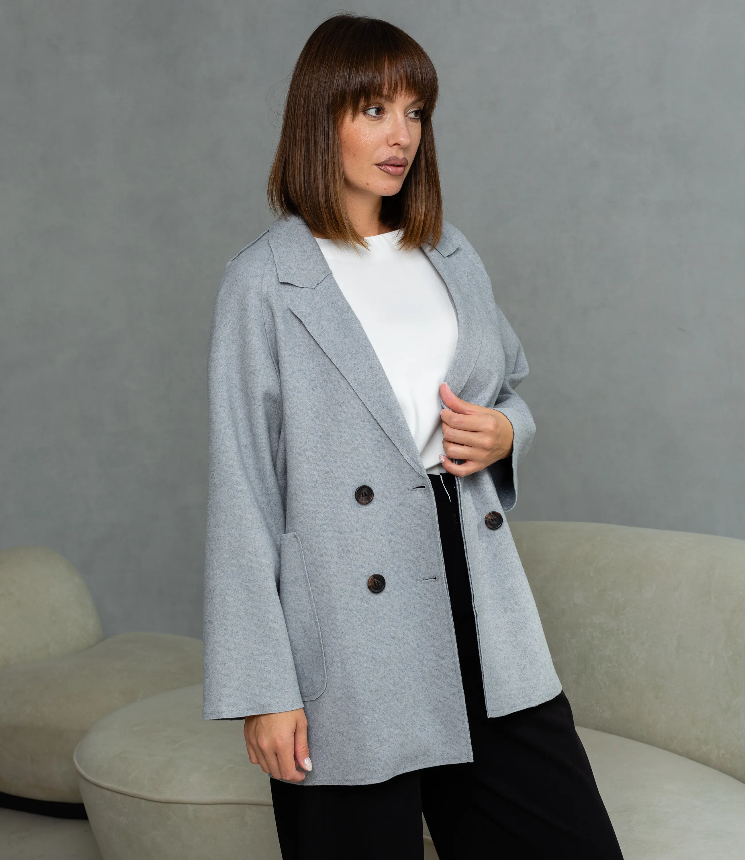 Полупальто #КТ2057 (1), серый - фото 2