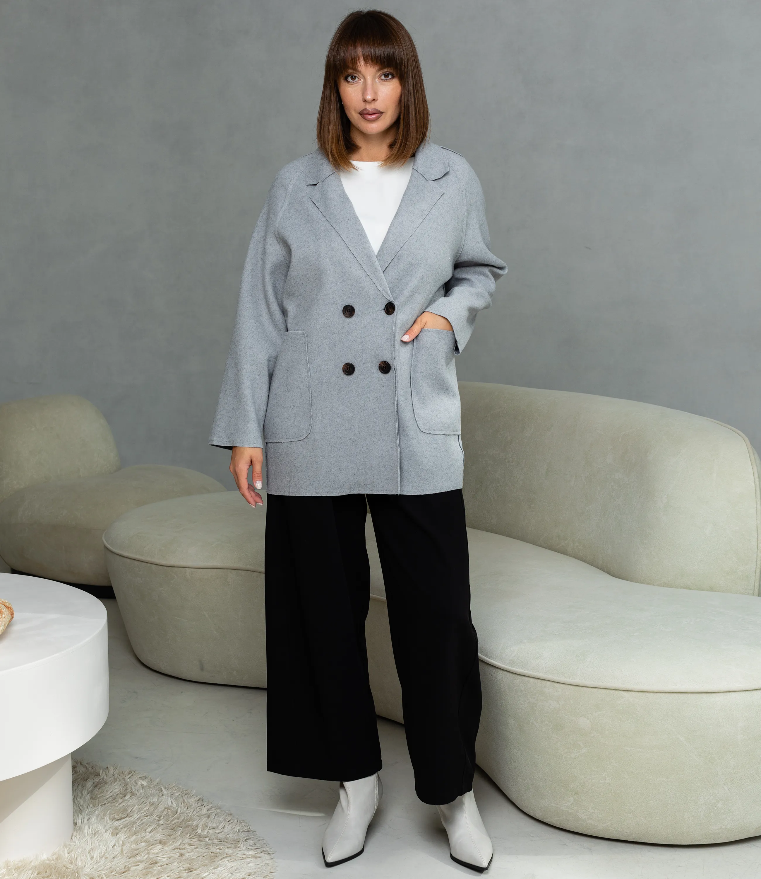 Полупальто #КТ2057 (1), серый - фото 4