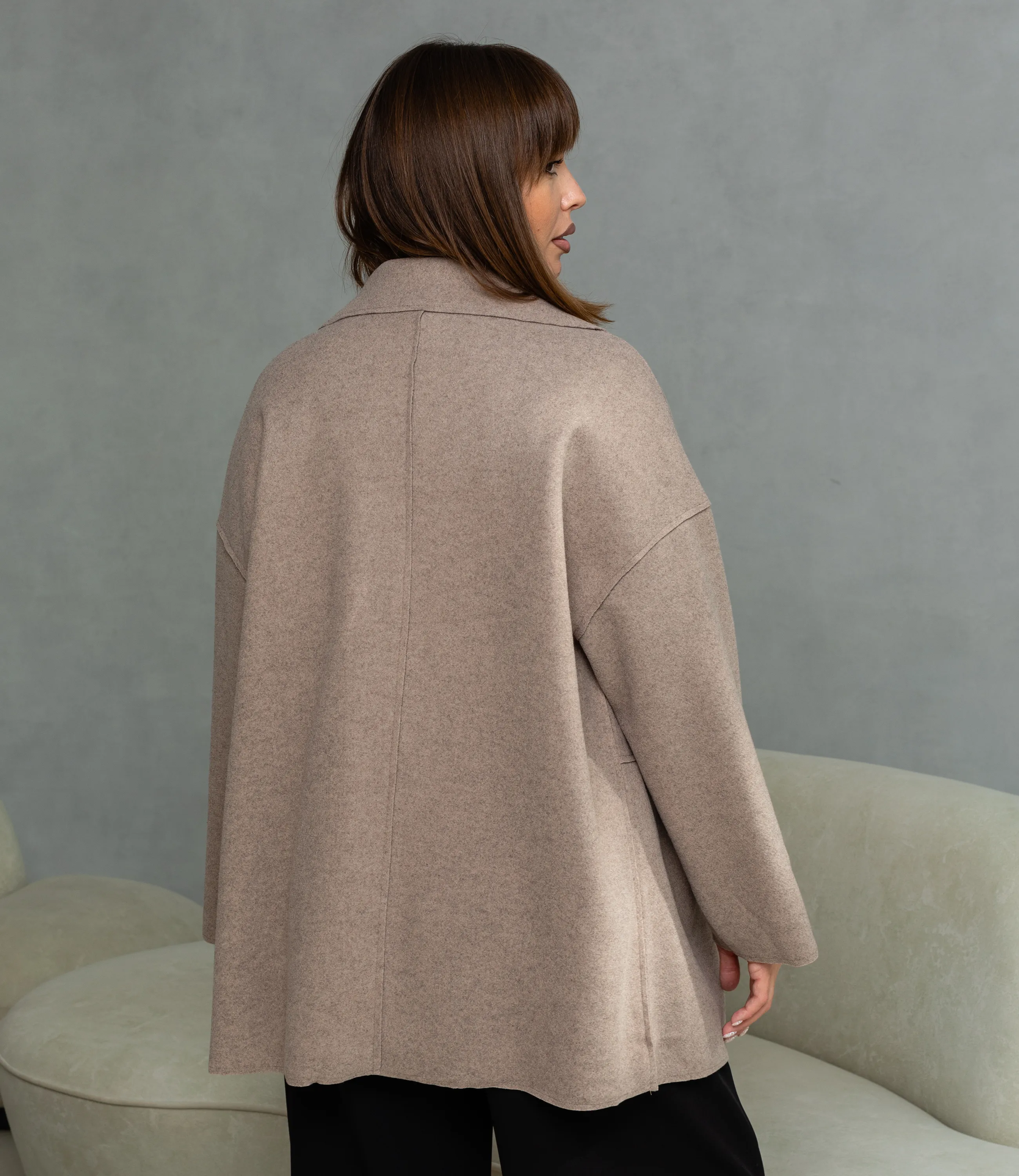 Полупальто #КТ2391 (1), бежево-серый - фото 3