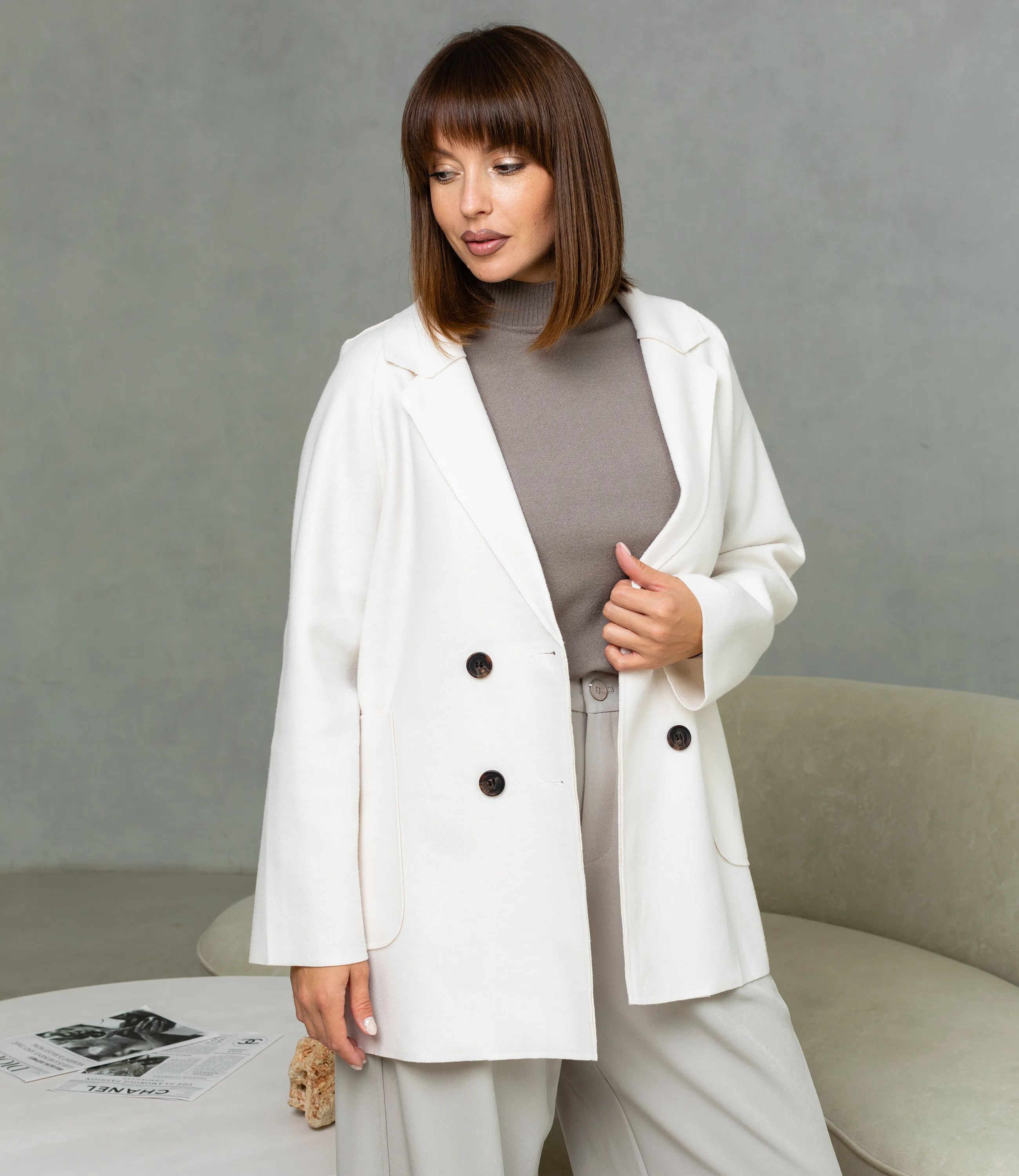 Полупальто #КТ2057 (1), молочный - фото 2