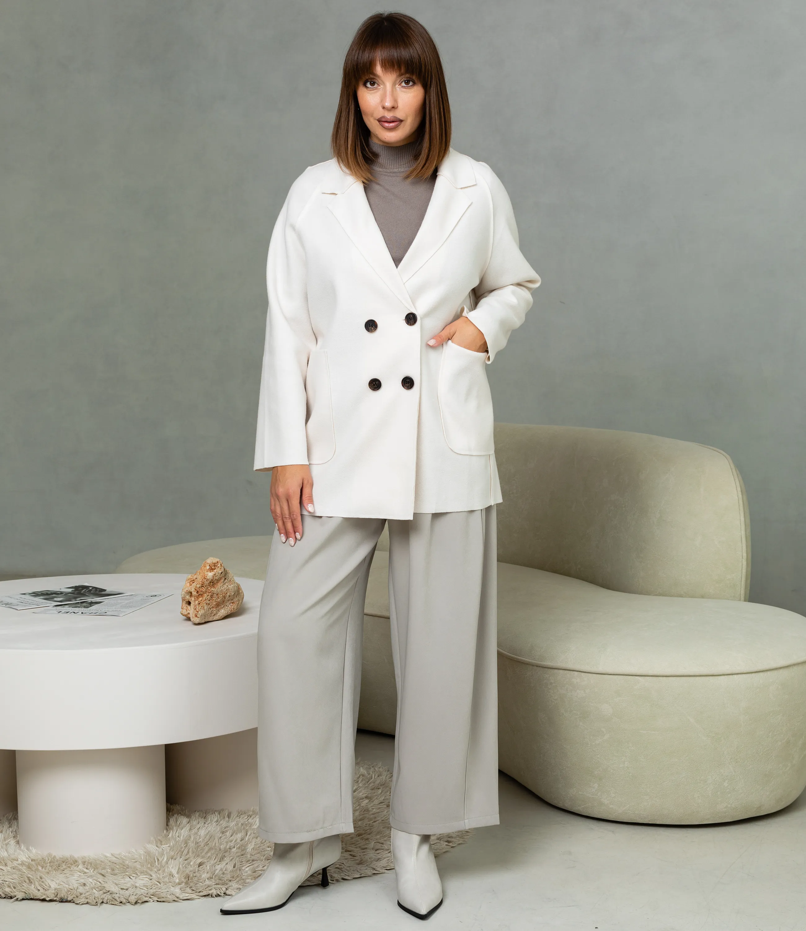 Полупальто #КТ2057 (1), молочный - фото 4